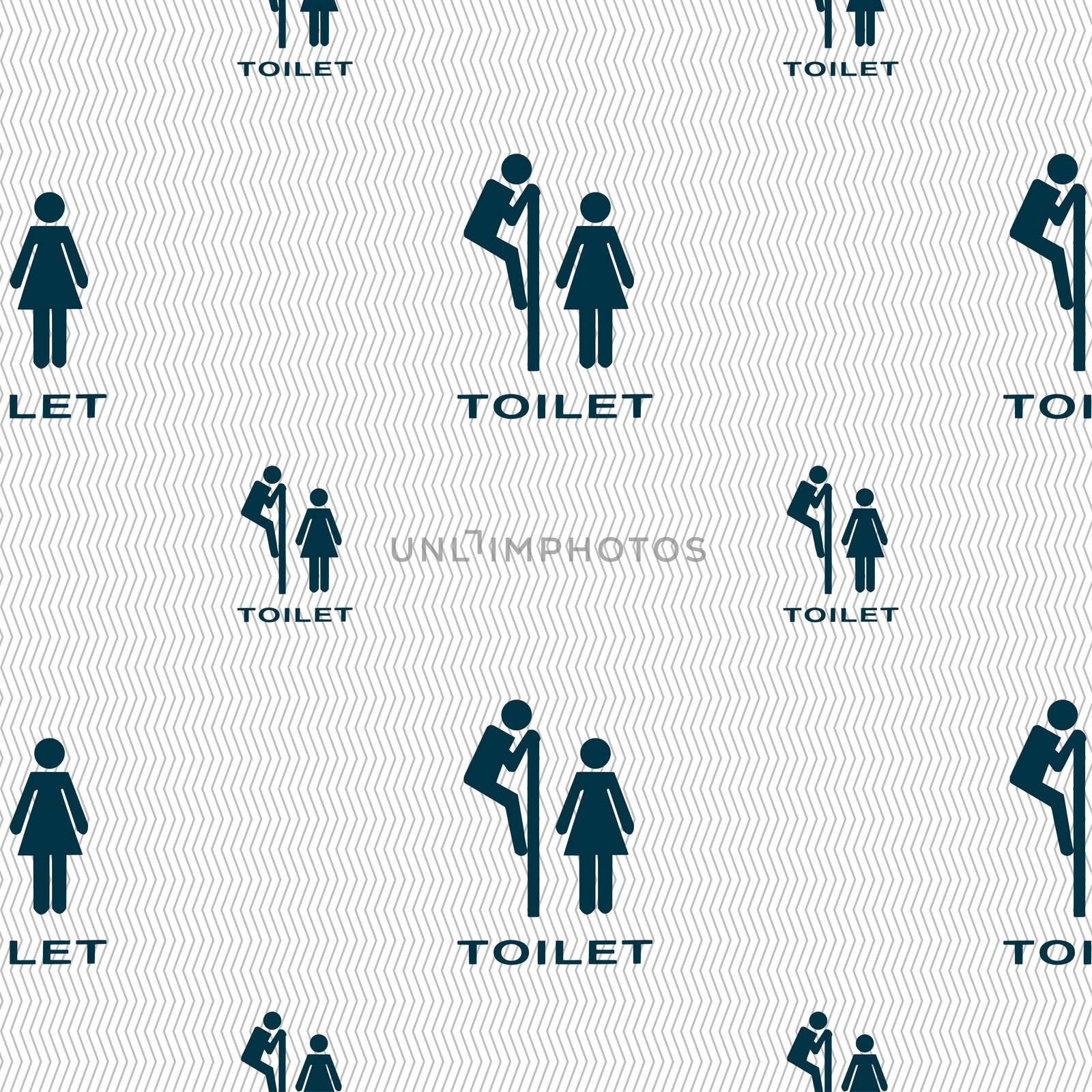 toilet icon sign. Seamless pattern with geometric texture.  by serhii_lohvyniuk