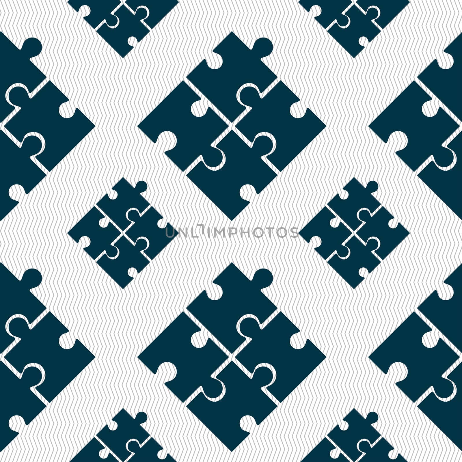 Puzzle piece icon sign. Seamless pattern with geometric texture.  by serhii_lohvyniuk