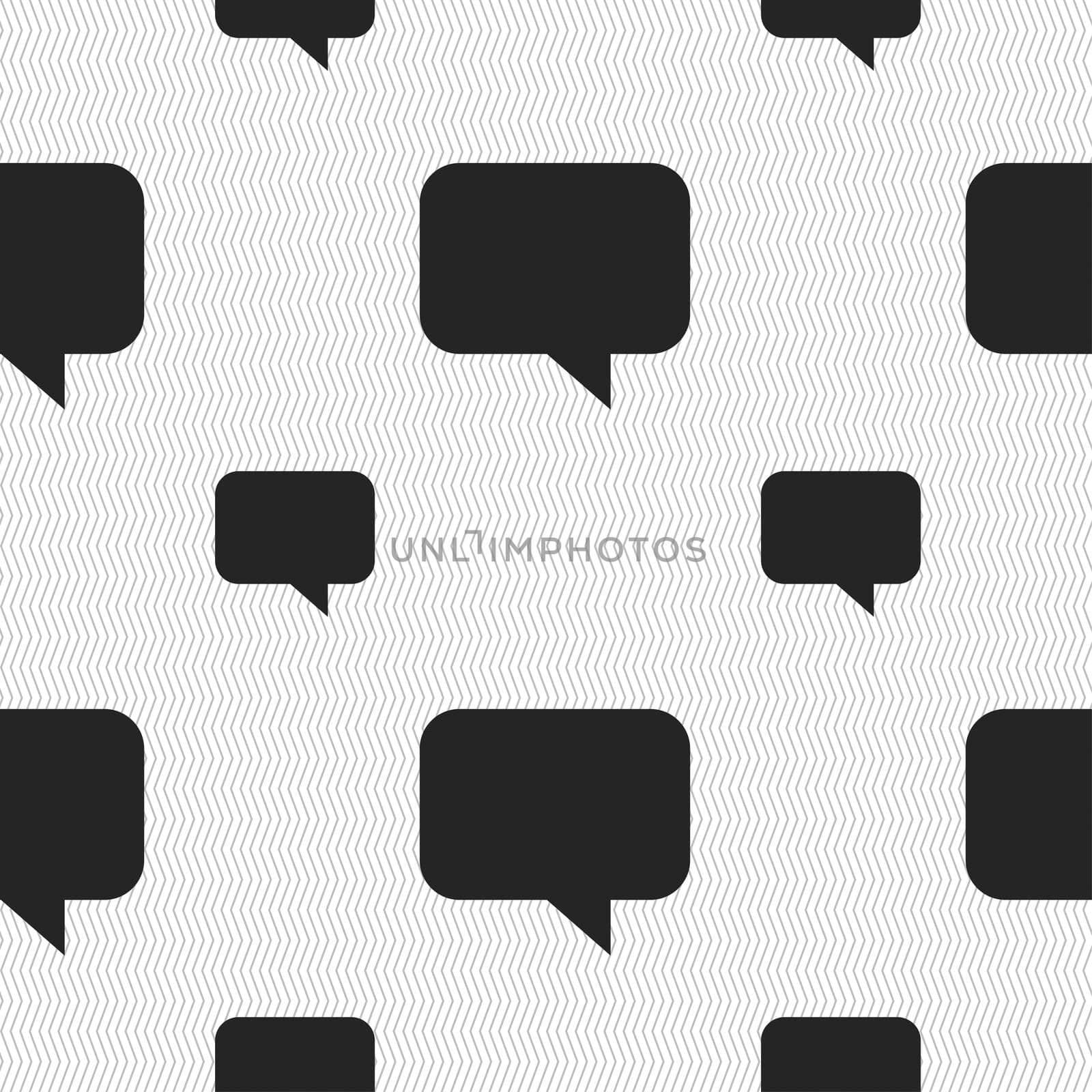 speech bubble, Chat think icon sign. Seamless pattern with geometric texture. illustration