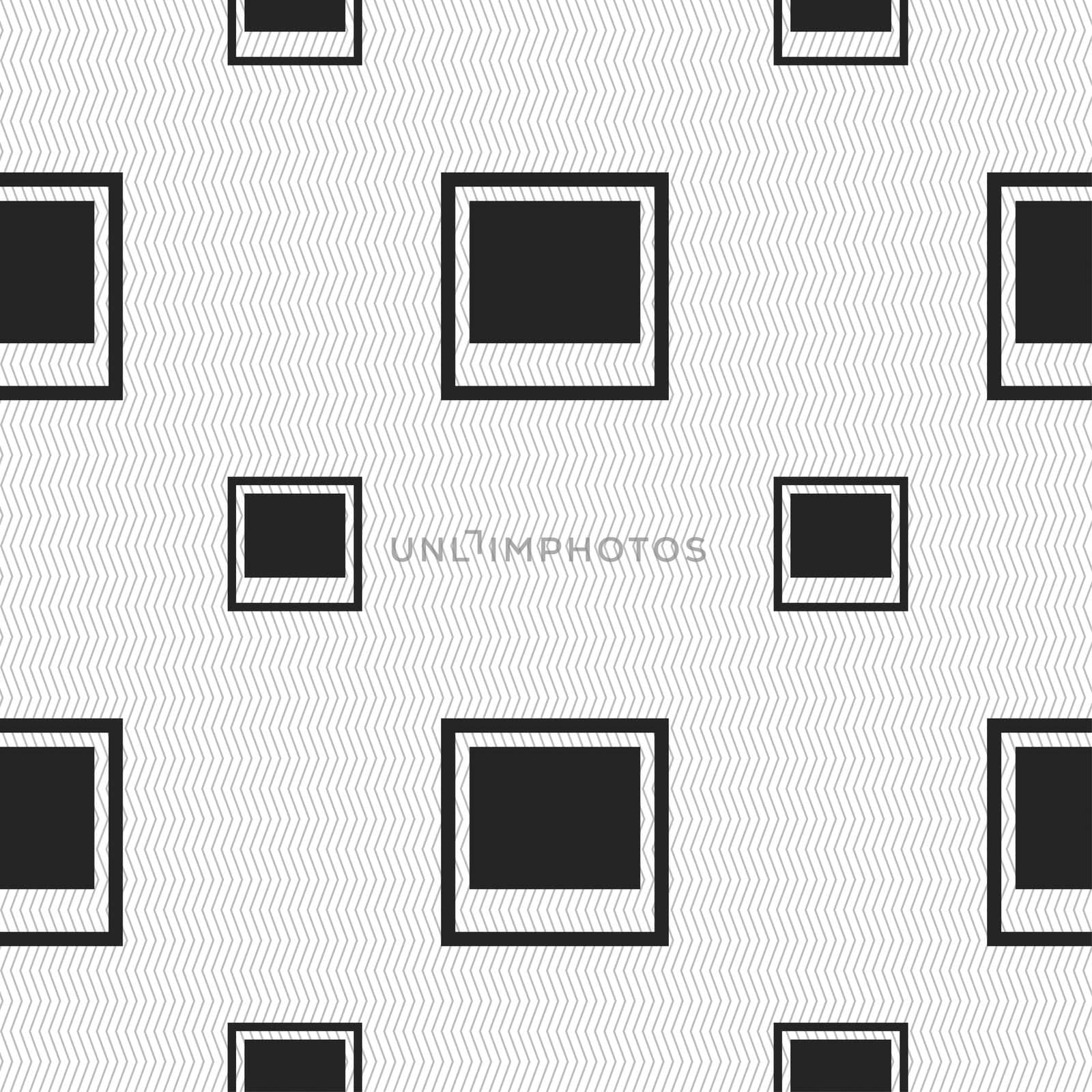 Photo frame template icon sign. Seamless pattern with geometric texture. illustration