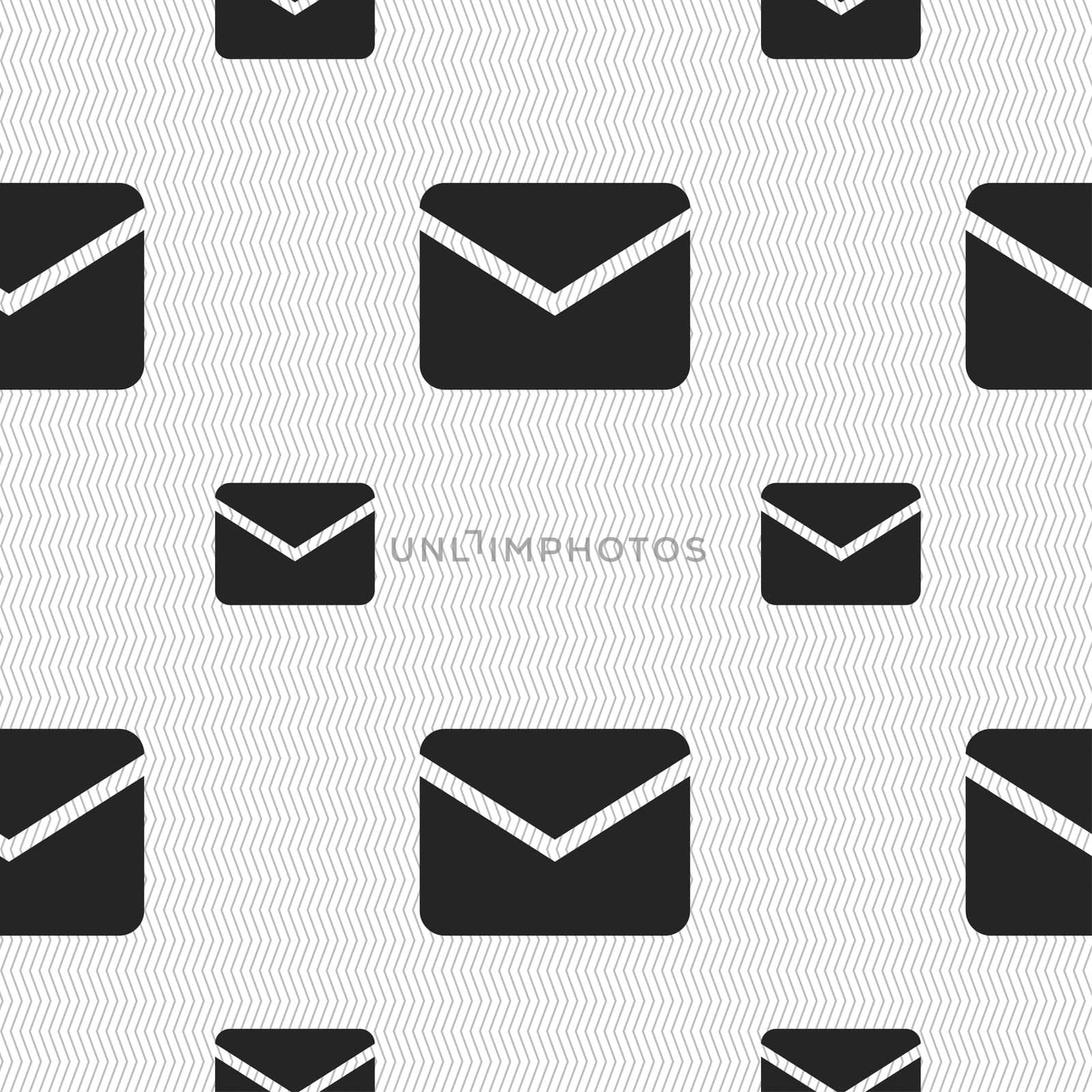 Mail, Envelope, Message icon sign. Seamless pattern with geometric texture. illustration