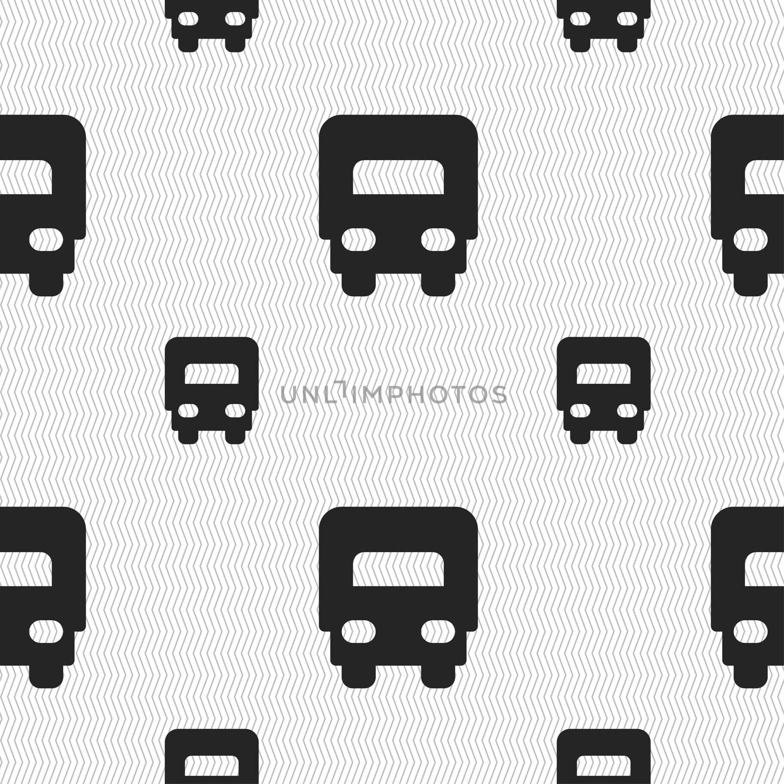 Delivery truck icon sign. Seamless pattern with geometric texture.  by serhii_lohvyniuk