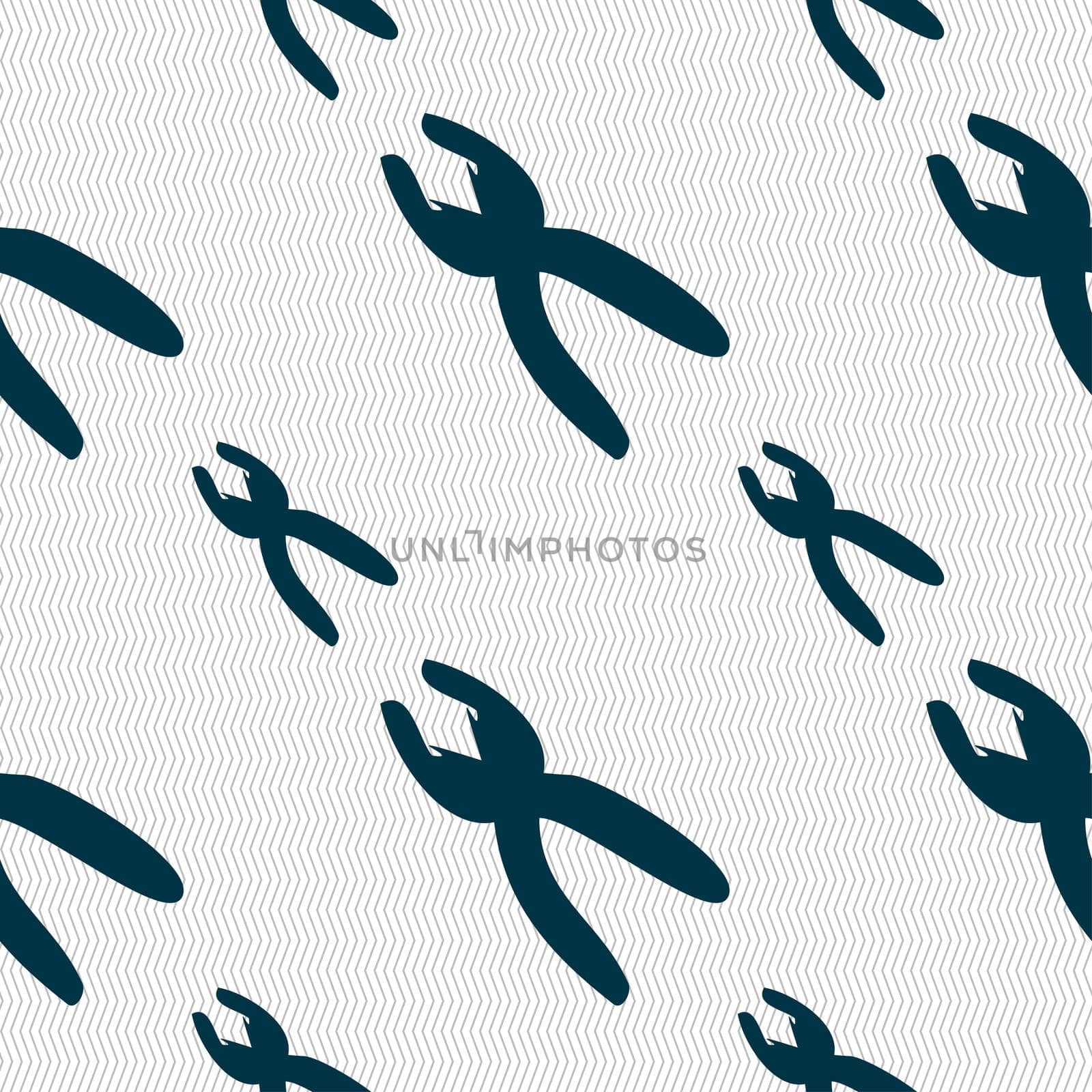 pliers icon sign. Seamless pattern with geometric texture. illustration