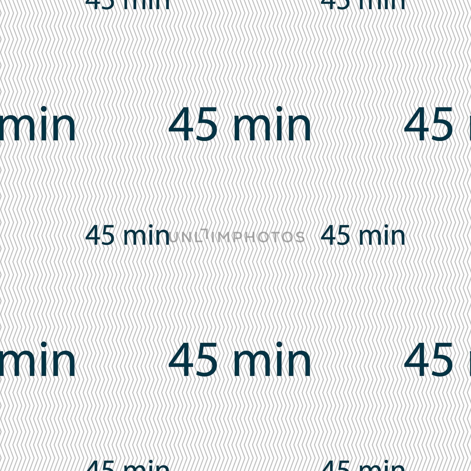 45 minutes sign icon. Seamless pattern with geometric texture. illustration