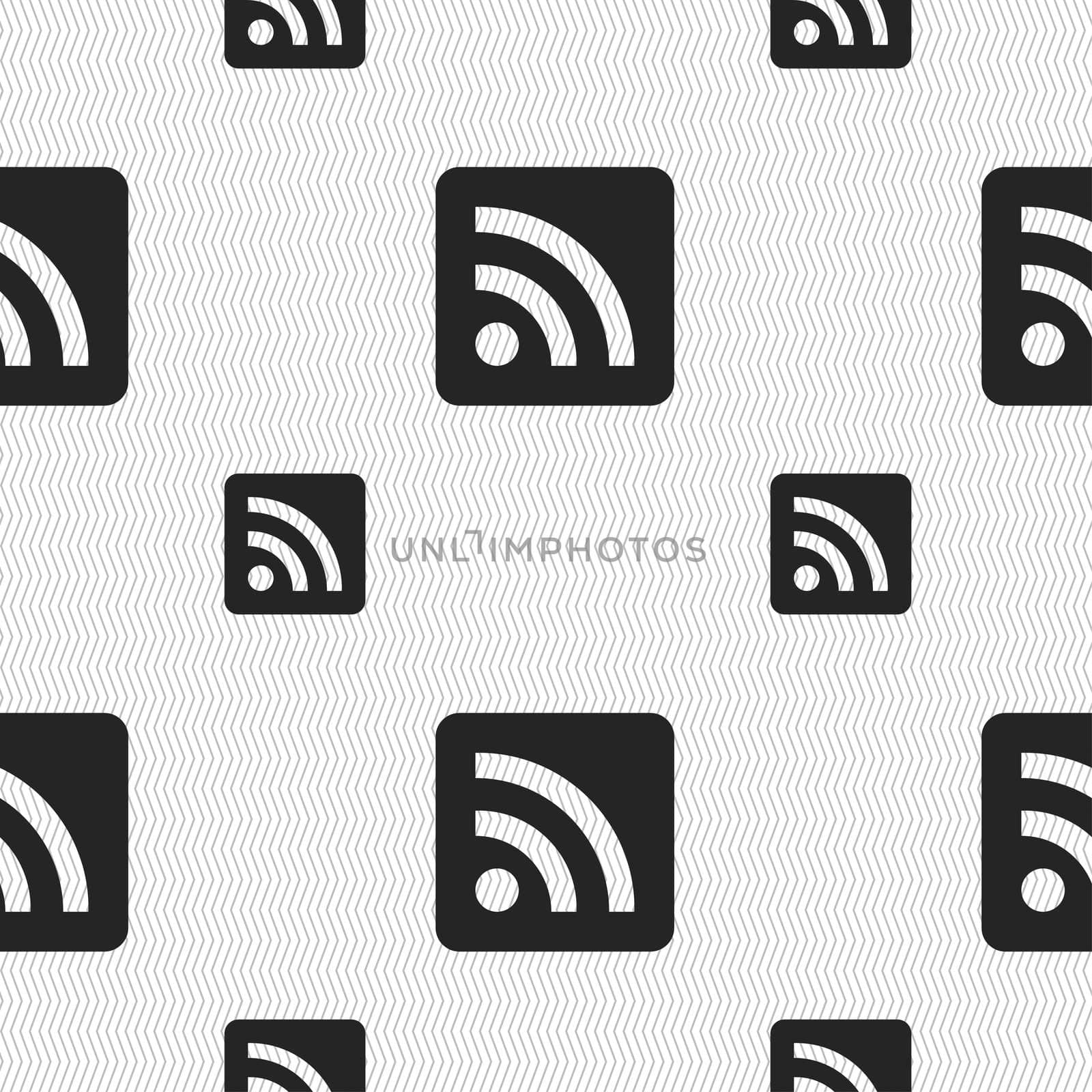 RSS feed icon sign. Seamless pattern with geometric texture.  by serhii_lohvyniuk