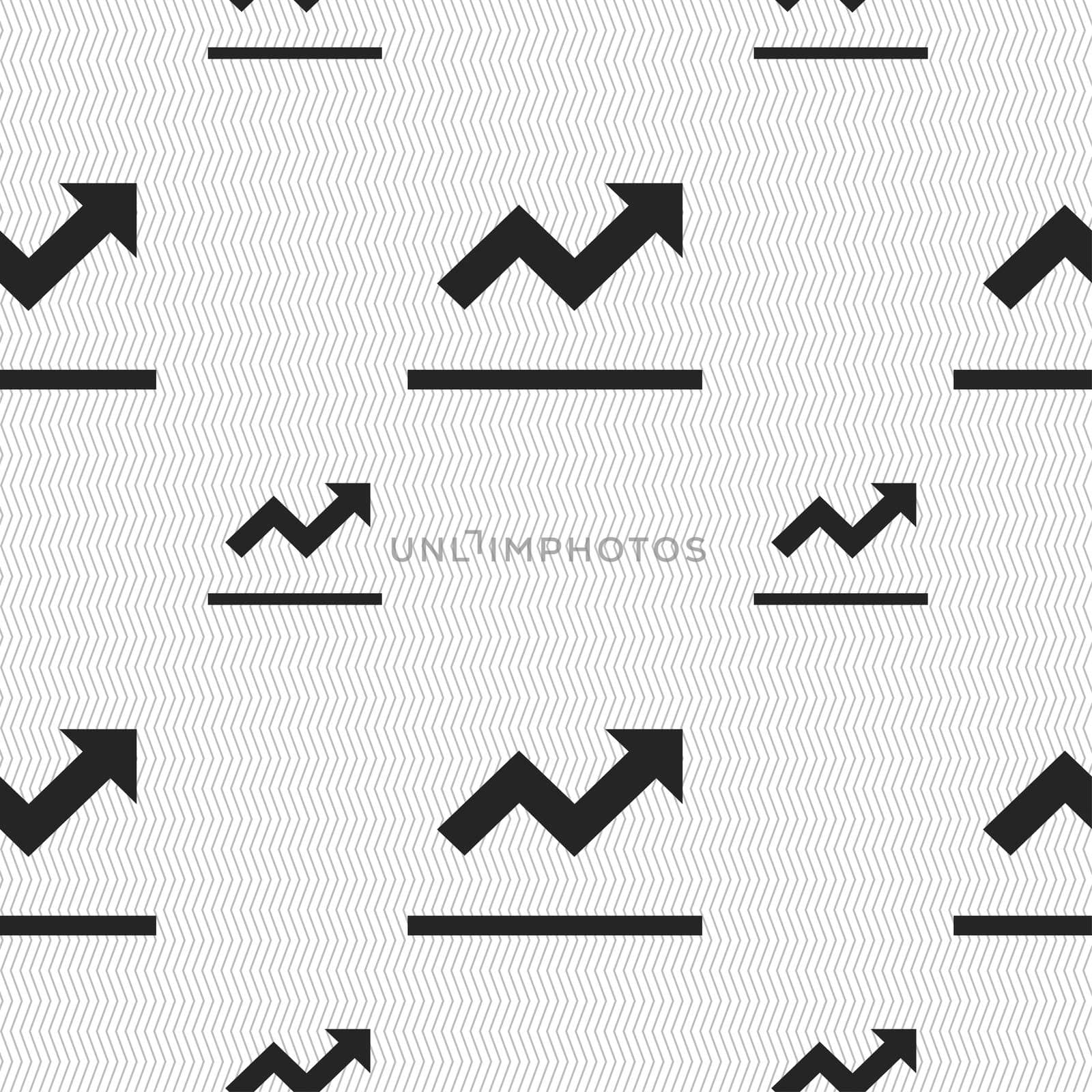 Graph chart, Diagram icon sign. Seamless pattern with geometric texture. illustration