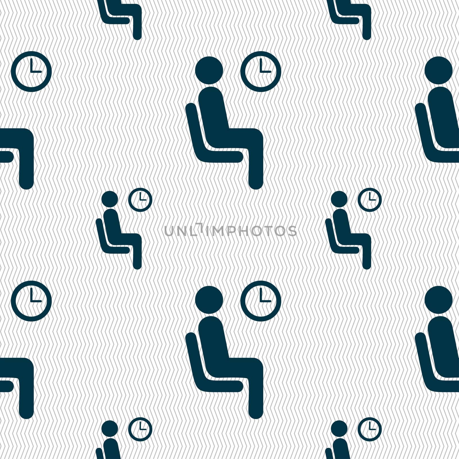 waiting icon sign. Seamless pattern with geometric texture. illustration