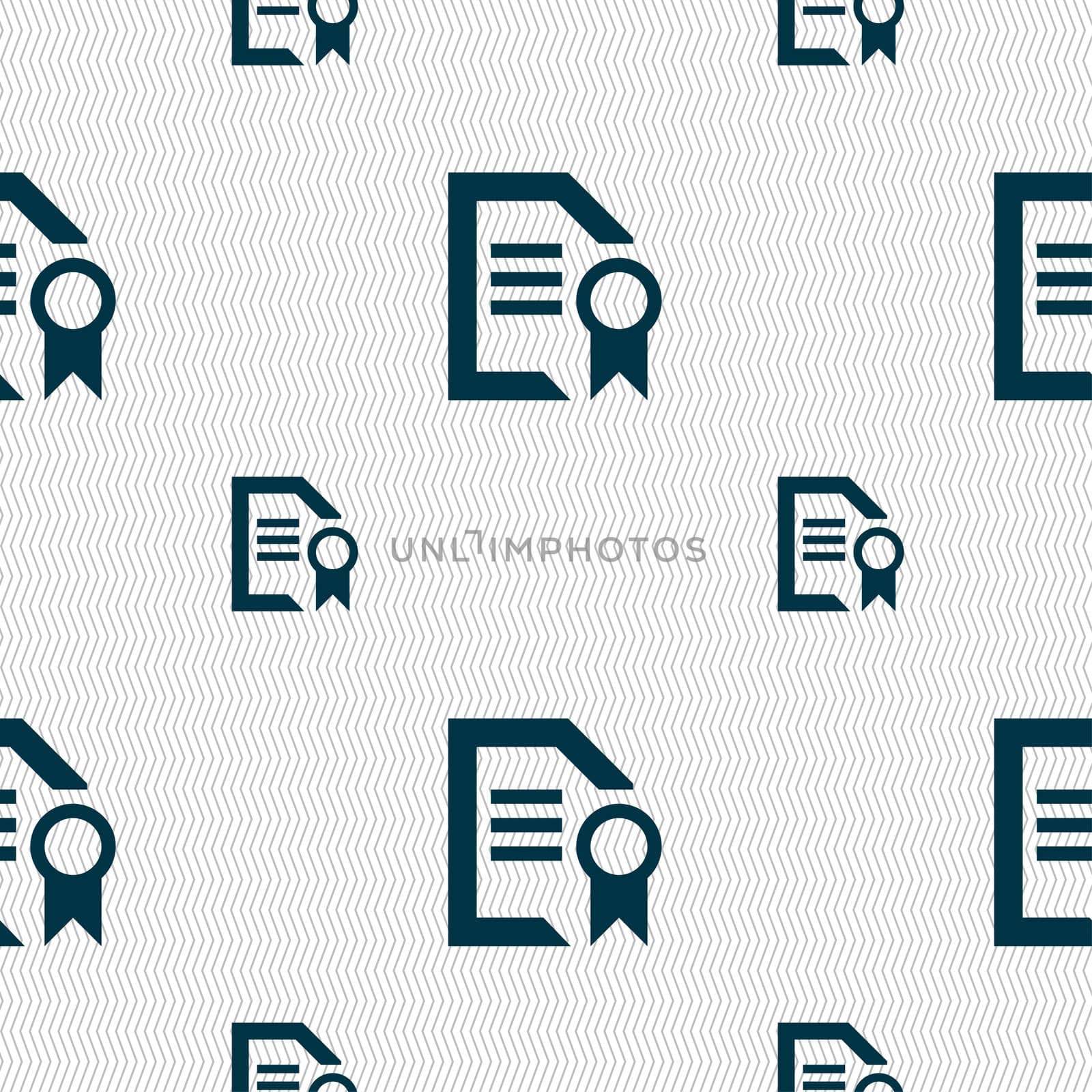 Award File document icon sign. Seamless pattern with geometric texture. illustration