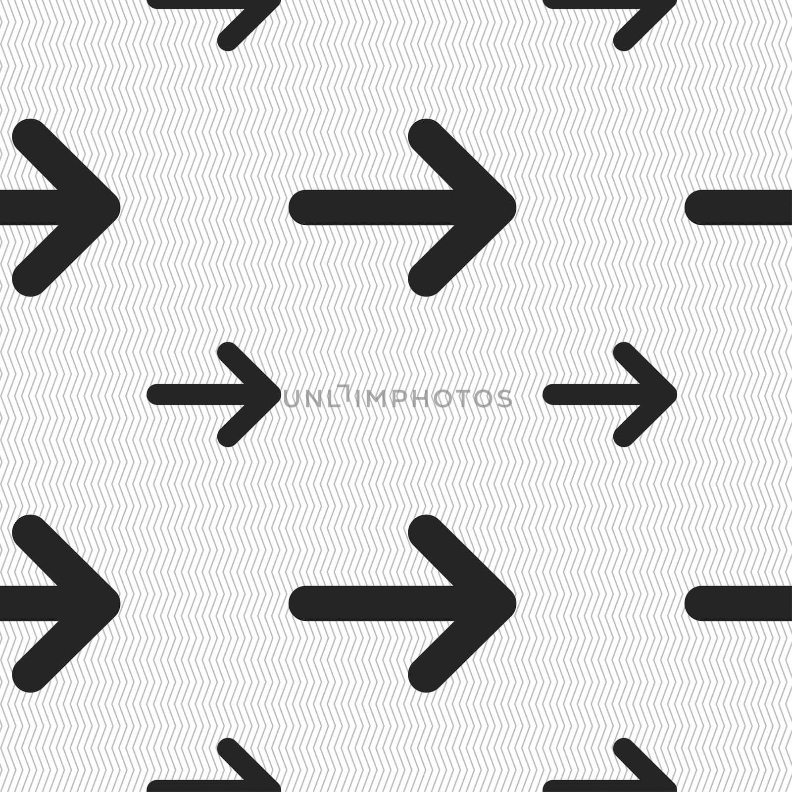 Arrow right, Next icon sign. Seamless pattern with geometric texture. illustration