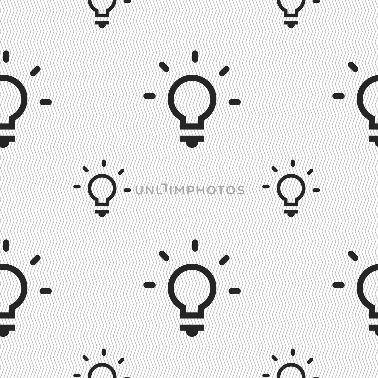 Light lamp, Idea icon sign. Seamless pattern with geometric texture.  by serhii_lohvyniuk