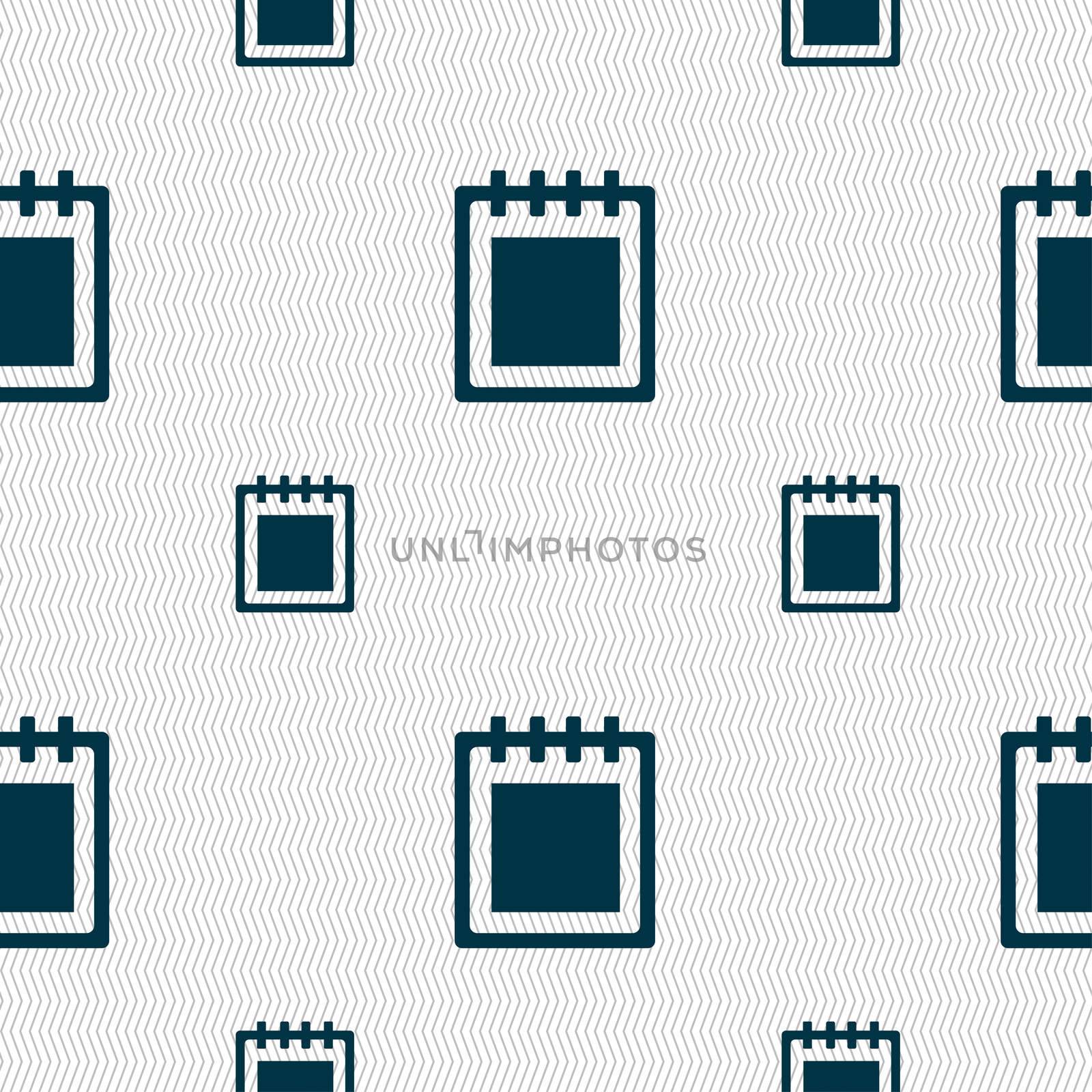 Notepad icon sign. Seamless pattern with geometric texture.  by serhii_lohvyniuk