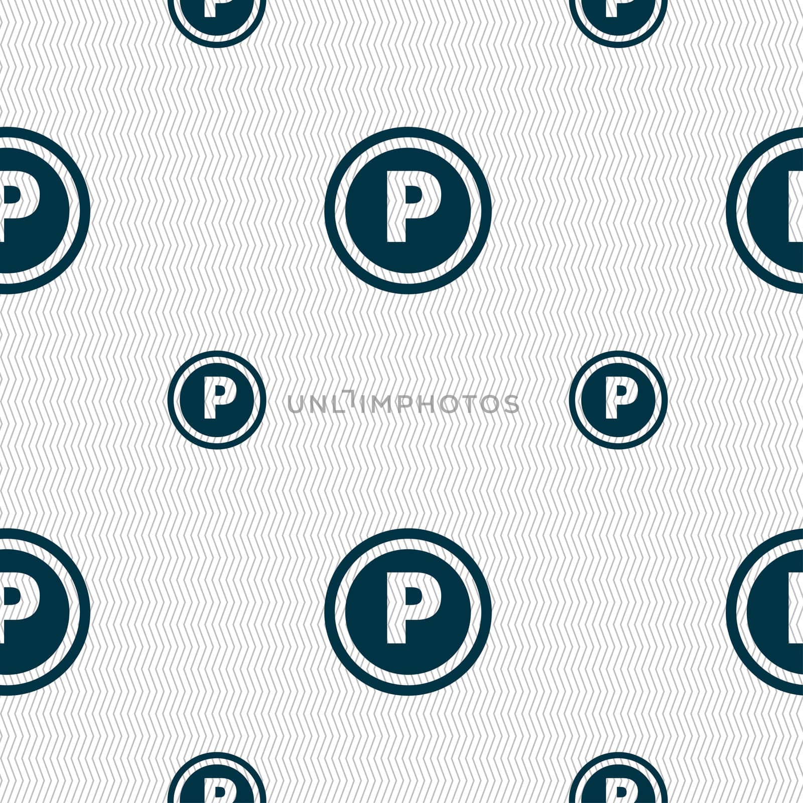 Car parking icon sign. Seamless pattern with geometric texture. illustration