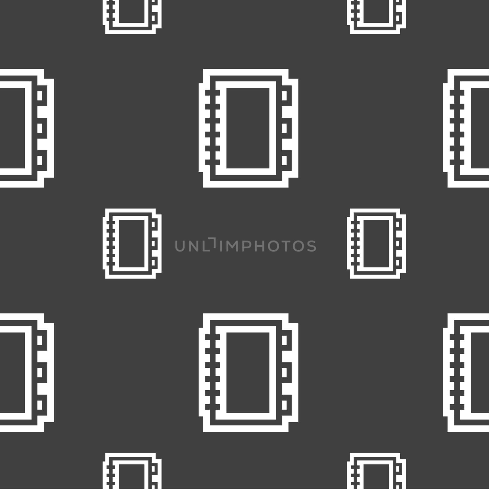 Book icon sign. Seamless pattern on a gray background.  by serhii_lohvyniuk