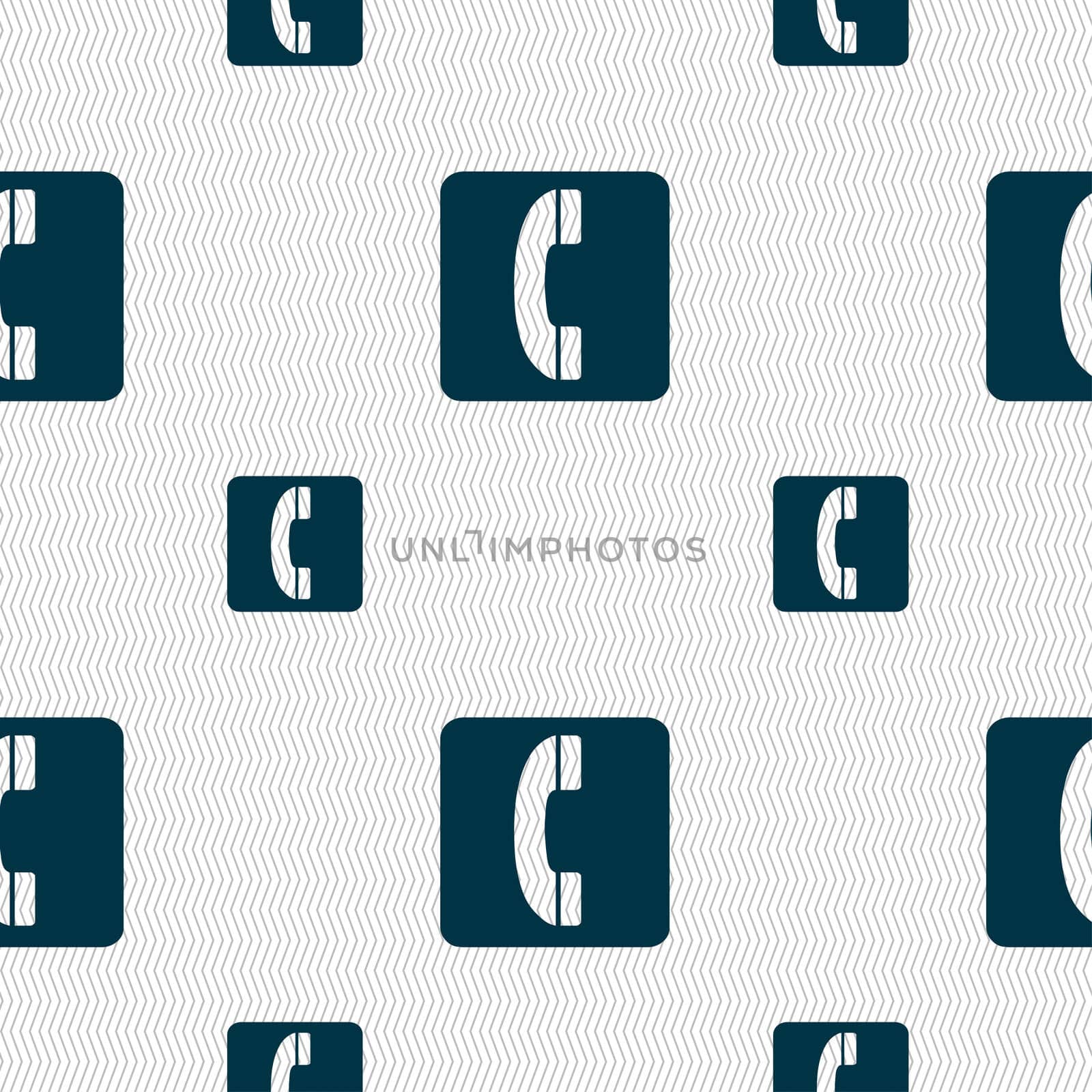 handset icon sign. Seamless pattern with geometric texture.  by serhii_lohvyniuk