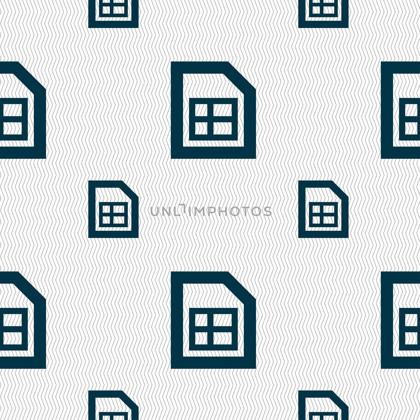  File document icon sign. Seamless pattern with geometric texture. illustration