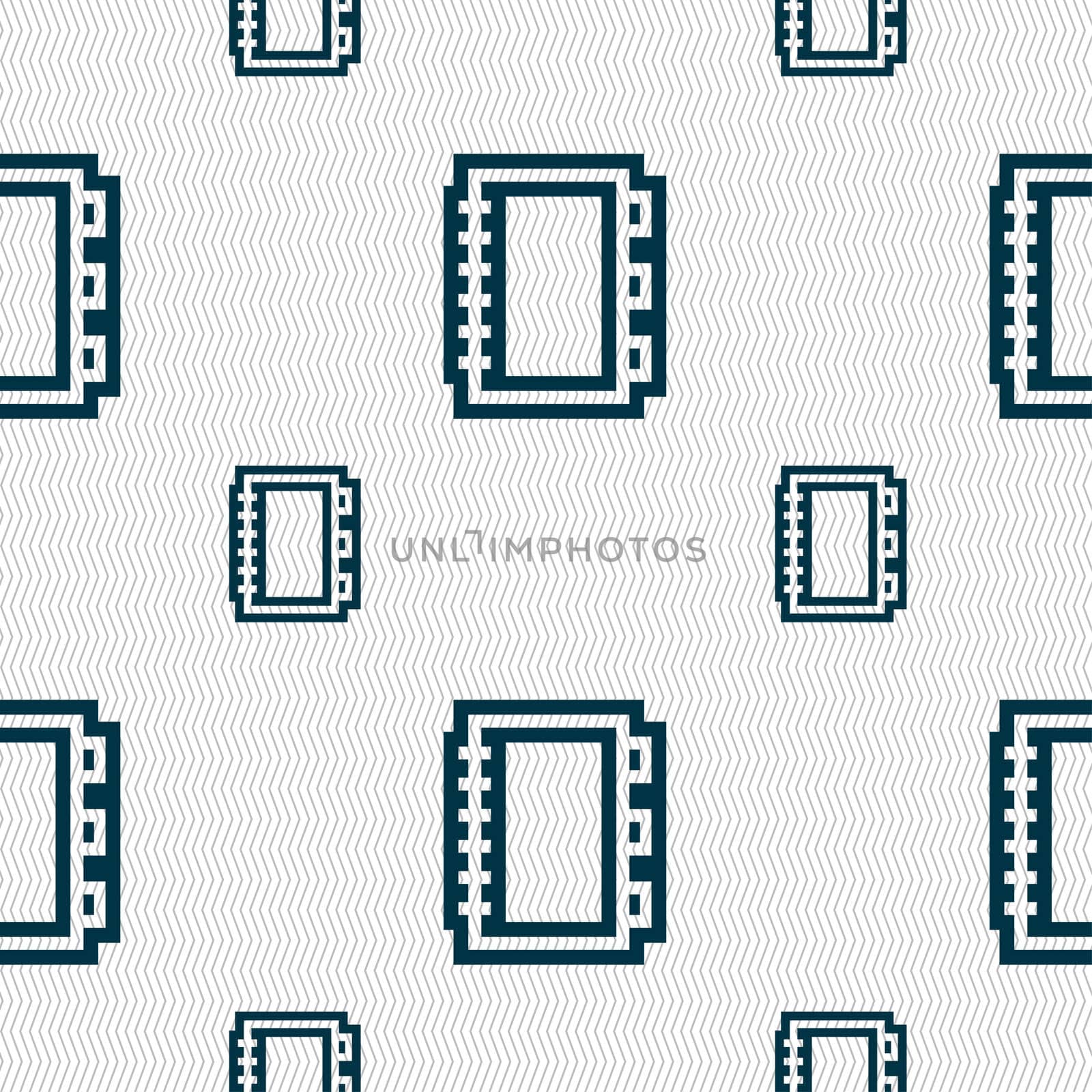 Book icon sign. Seamless pattern with geometric texture. illustration