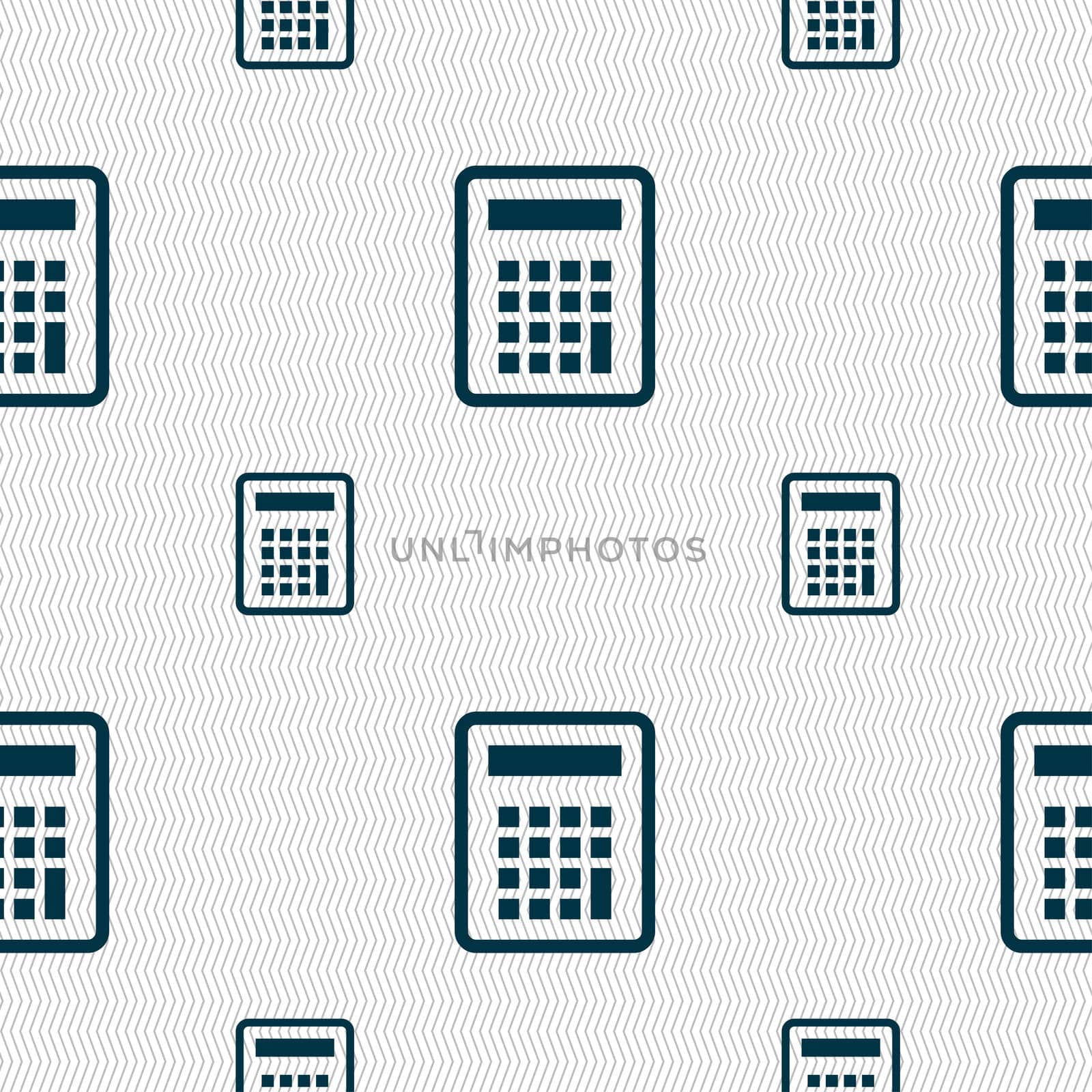 Calculator icon sign. Seamless pattern with geometric texture.  by serhii_lohvyniuk