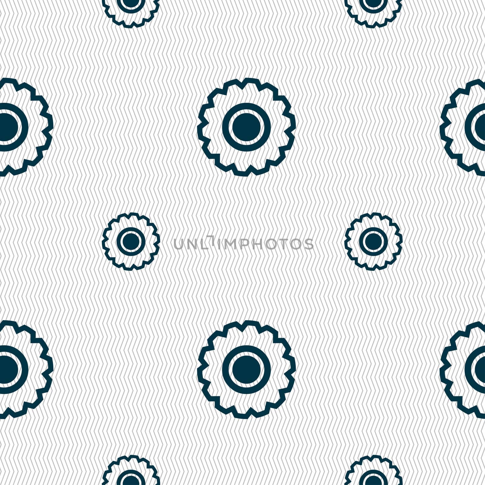 cogwheel icon sign. Seamless pattern with geometric texture.  by serhii_lohvyniuk