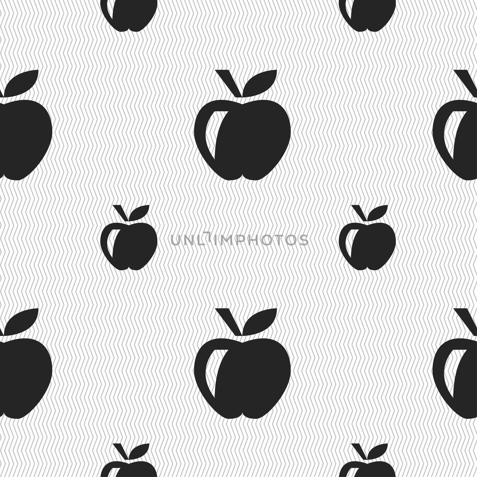 Apple icon sign. Seamless pattern with geometric texture. illustration