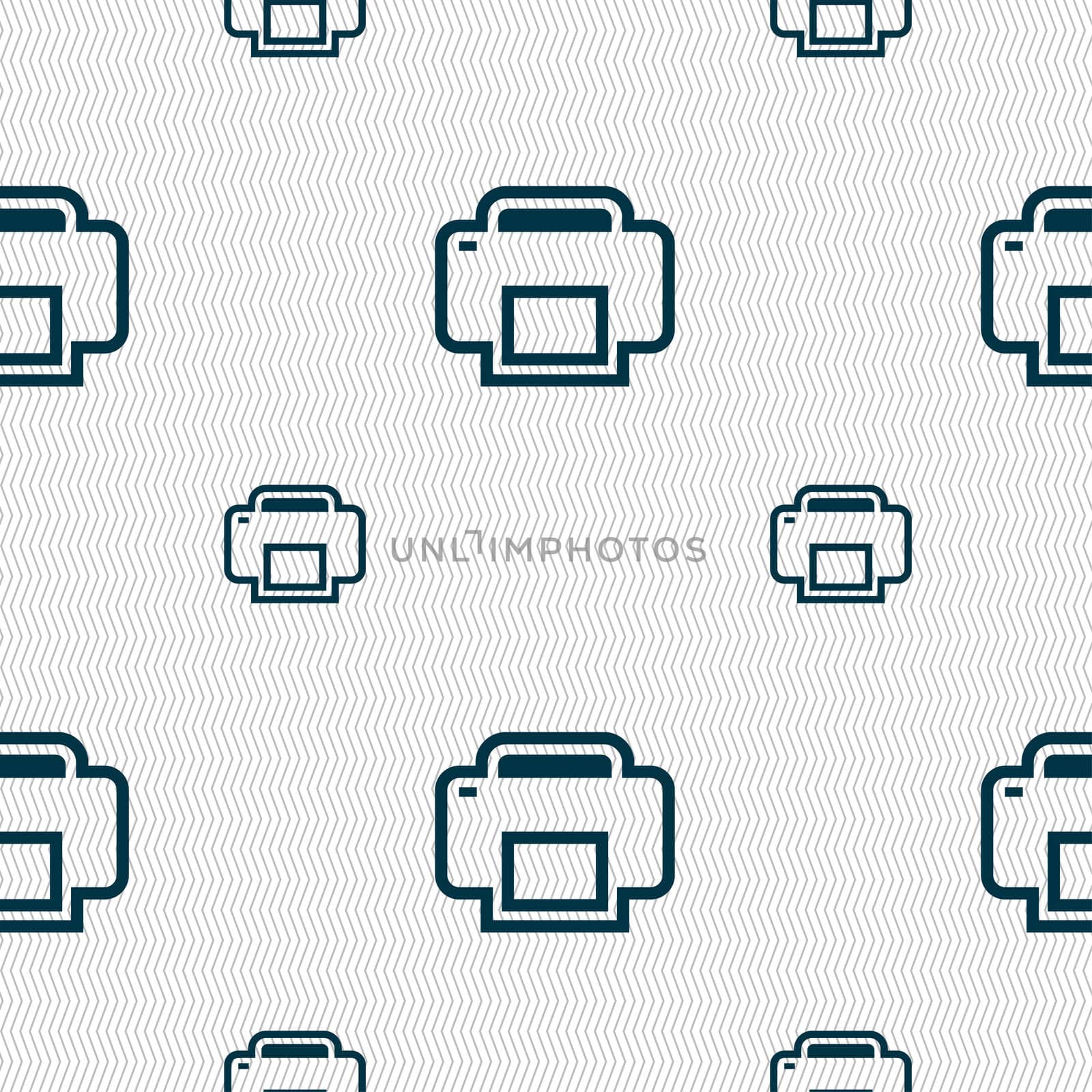 Printing icon sign. Seamless pattern with geometric texture. illustration