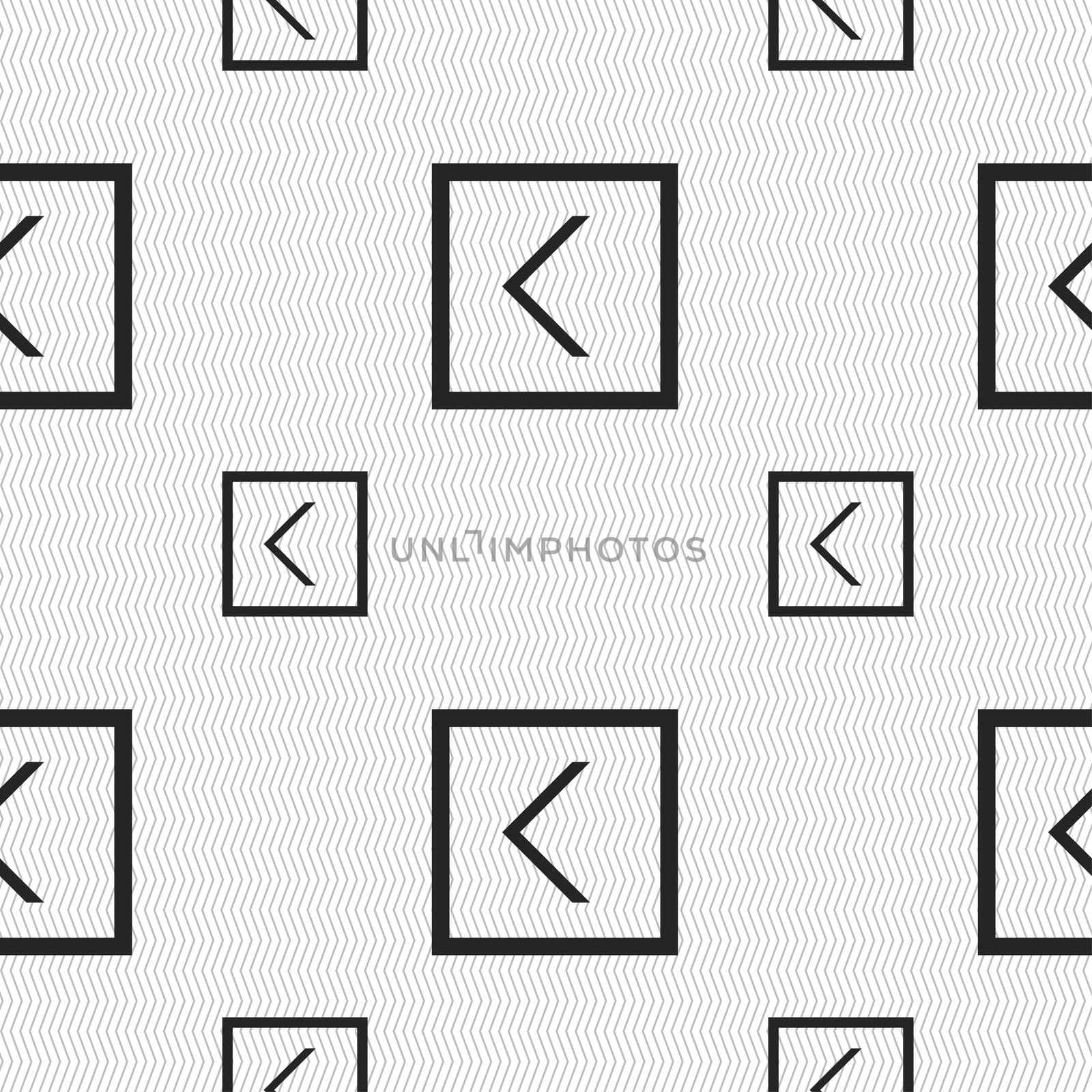 Arrow left, Way out icon sign. Seamless pattern with geometric texture.  by serhii_lohvyniuk