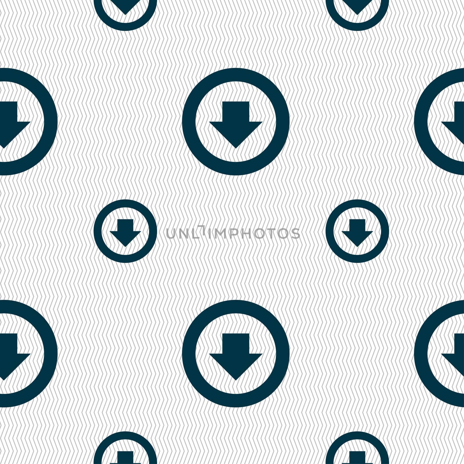 Arrow down, Download, Load, Backup icon sign. Seamless pattern with geometric texture.  by serhii_lohvyniuk