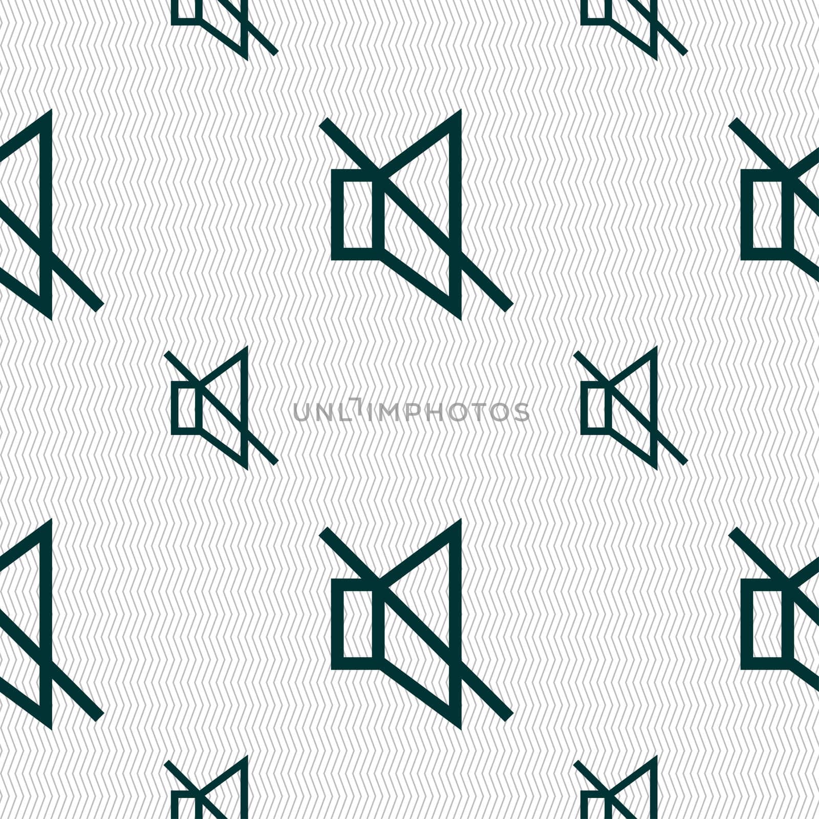 without sound, mute icon sign. Seamless pattern with geometric texture.  by serhii_lohvyniuk