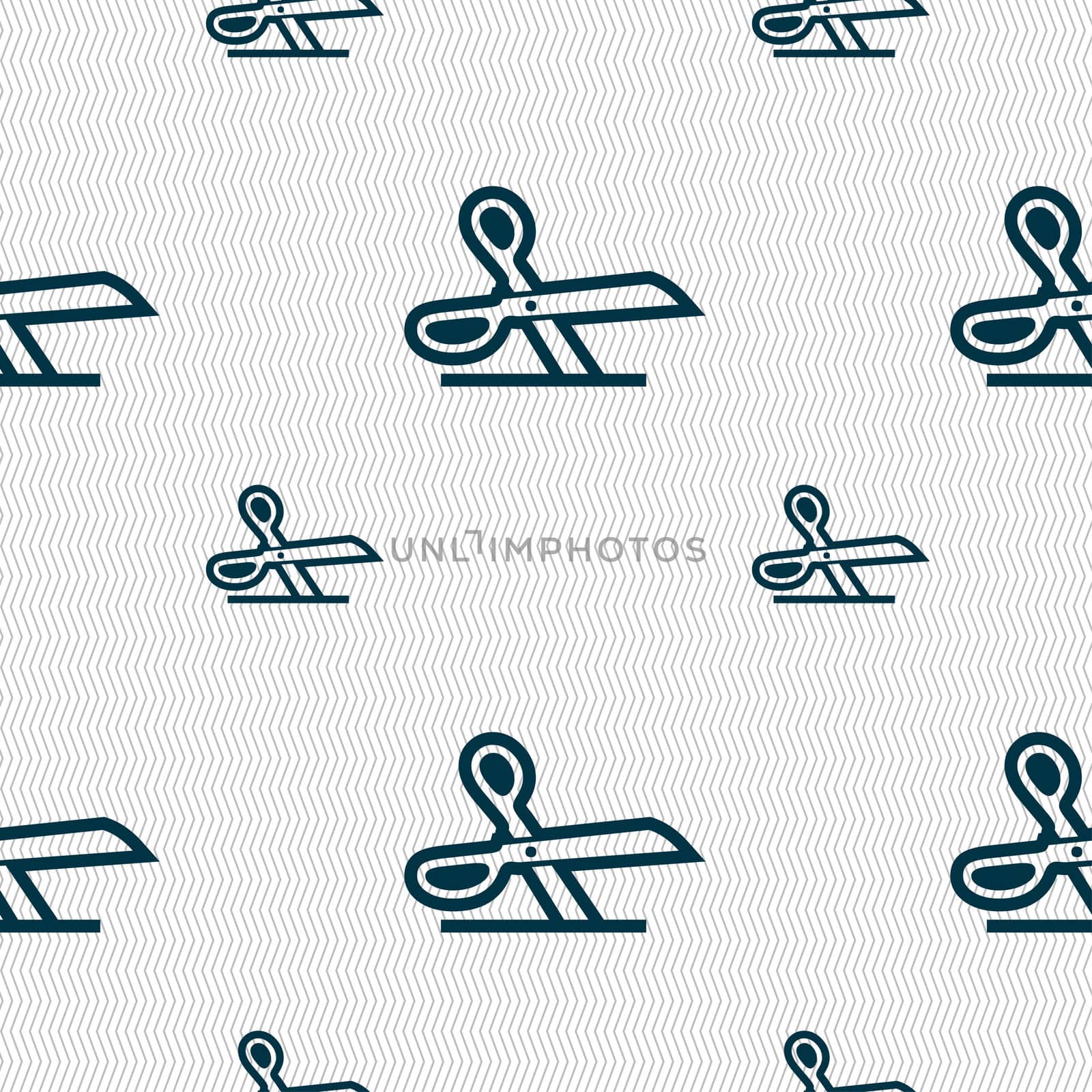 scissors icon sign. Seamless pattern with geometric texture. illustration