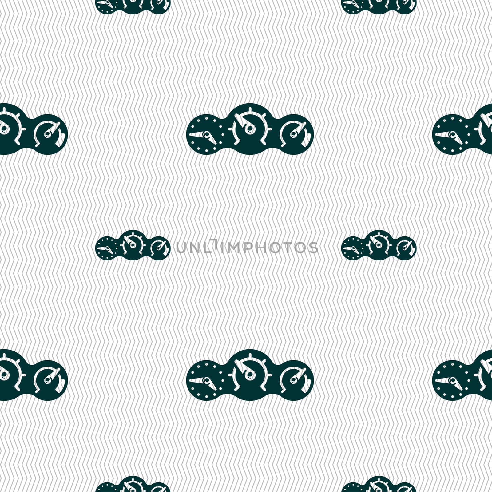 speed, speedometer icon sign. Seamless pattern with geometric texture.  by serhii_lohvyniuk