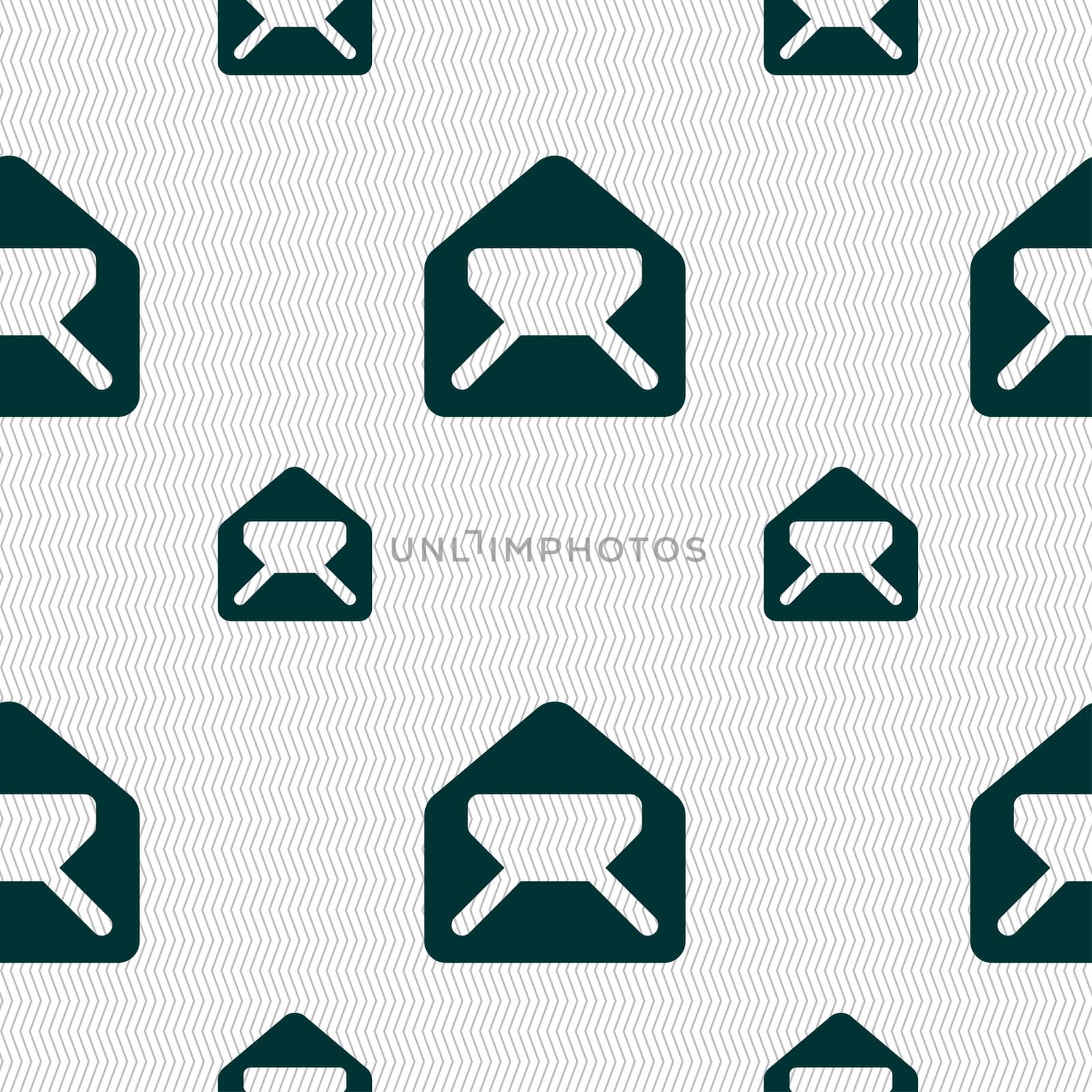 Mail, envelope, letter icon sign. Seamless pattern with geometric texture. illustration