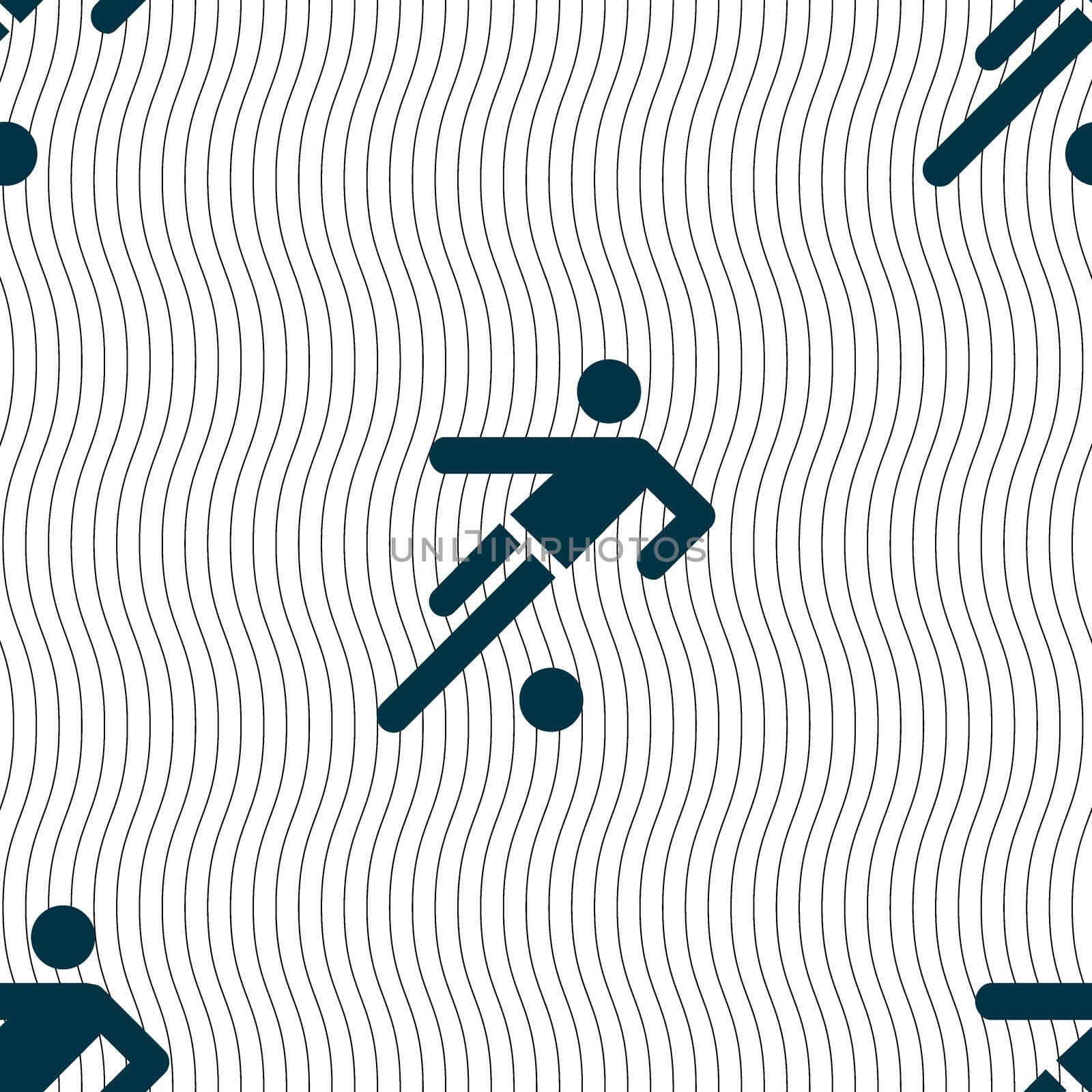 football player icon. Seamless pattern with geometric texture.  by serhii_lohvyniuk