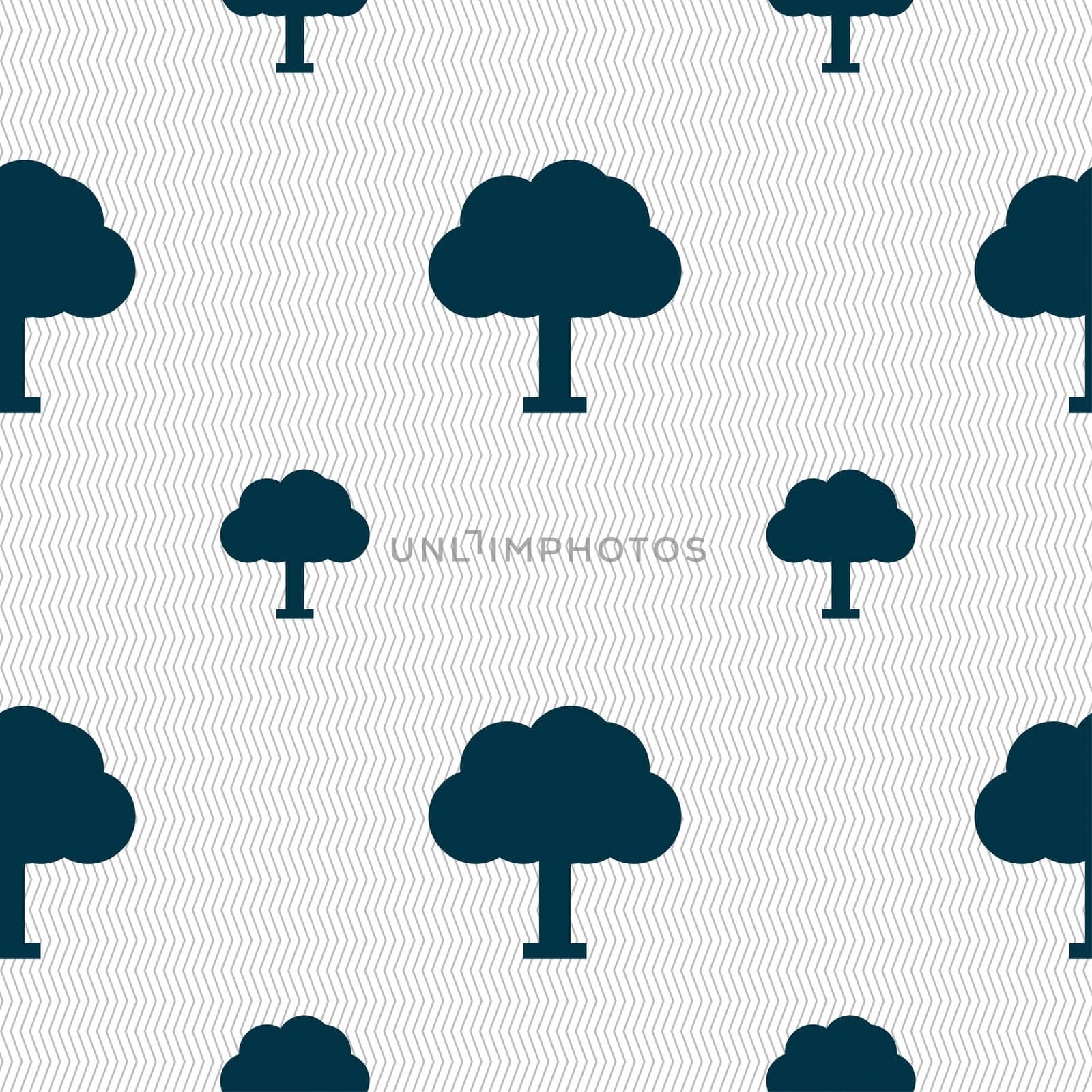 Tree, Forest icon sign. Seamless pattern with geometric texture. illustration