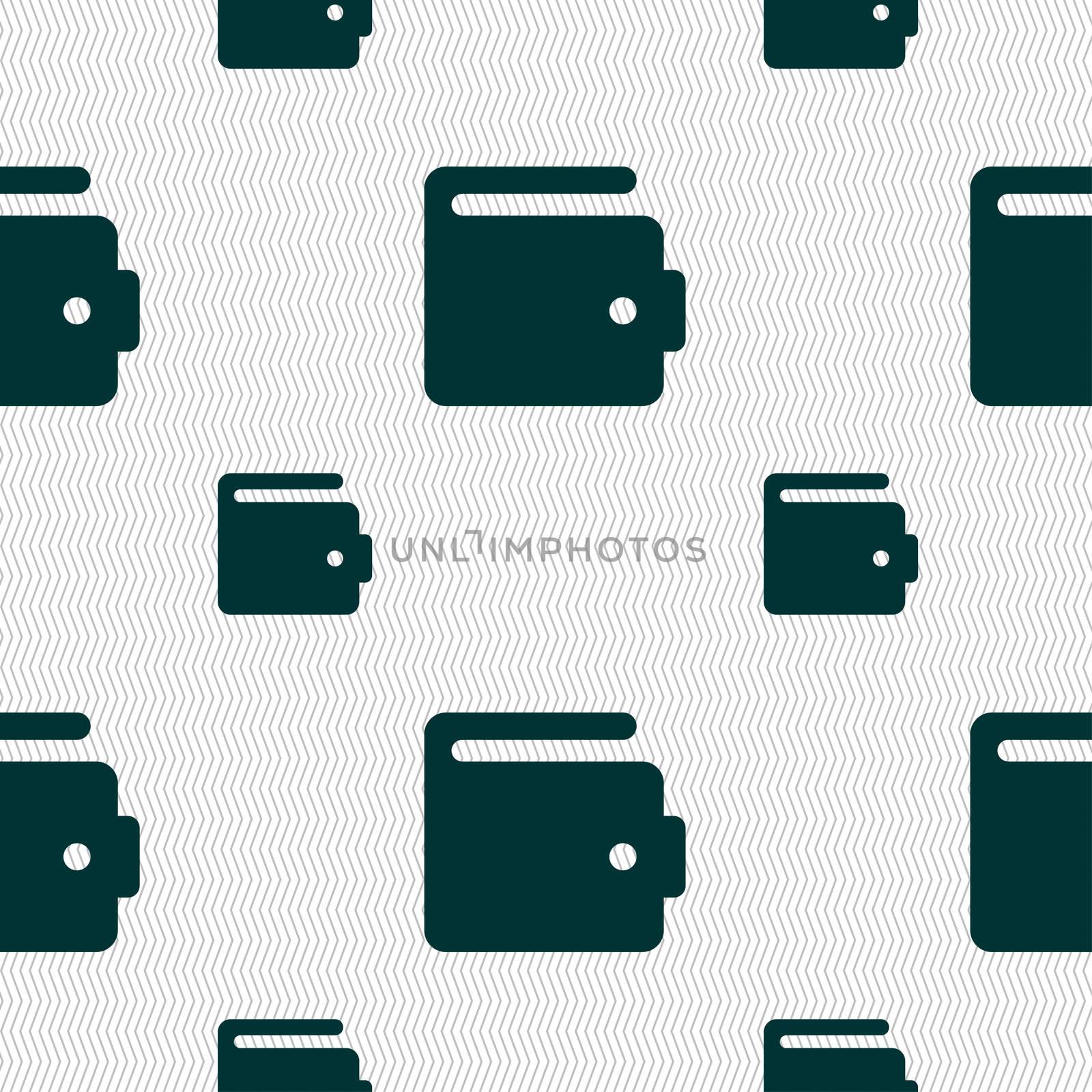 purse icon sign. Seamless pattern with geometric texture.  by serhii_lohvyniuk