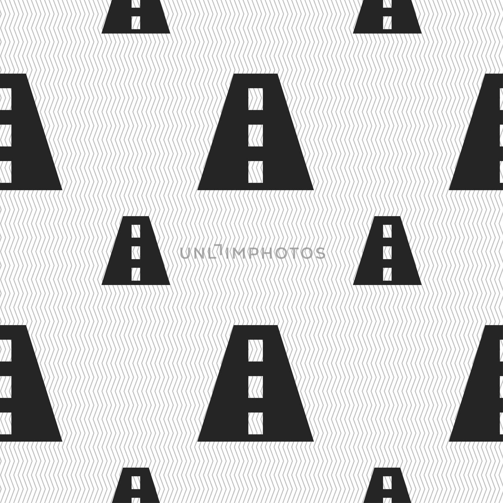 Road icon sign. Seamless pattern with geometric texture.  by serhii_lohvyniuk