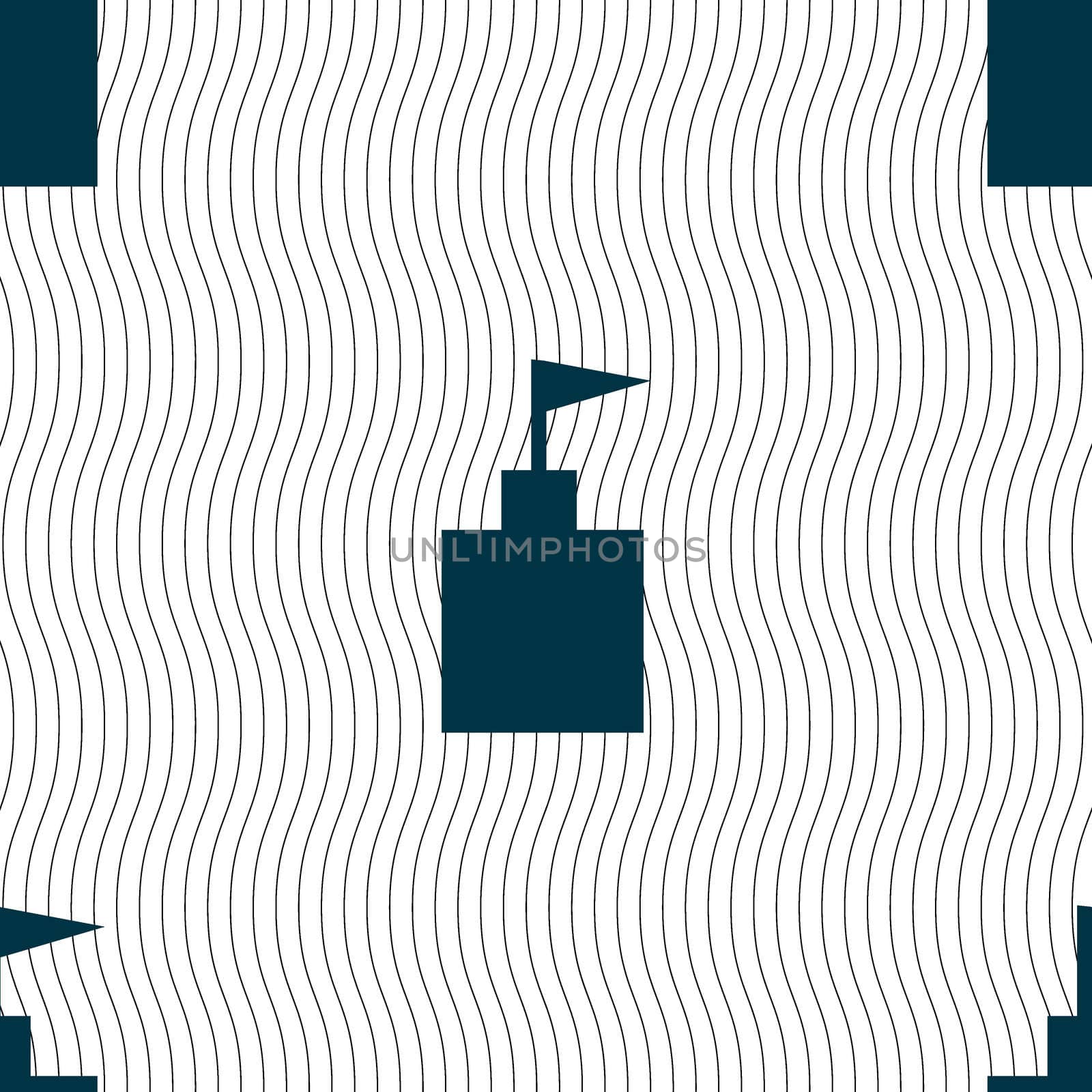 tower icon. Set Flat modern. Seamless pattern with geometric texture. illustration