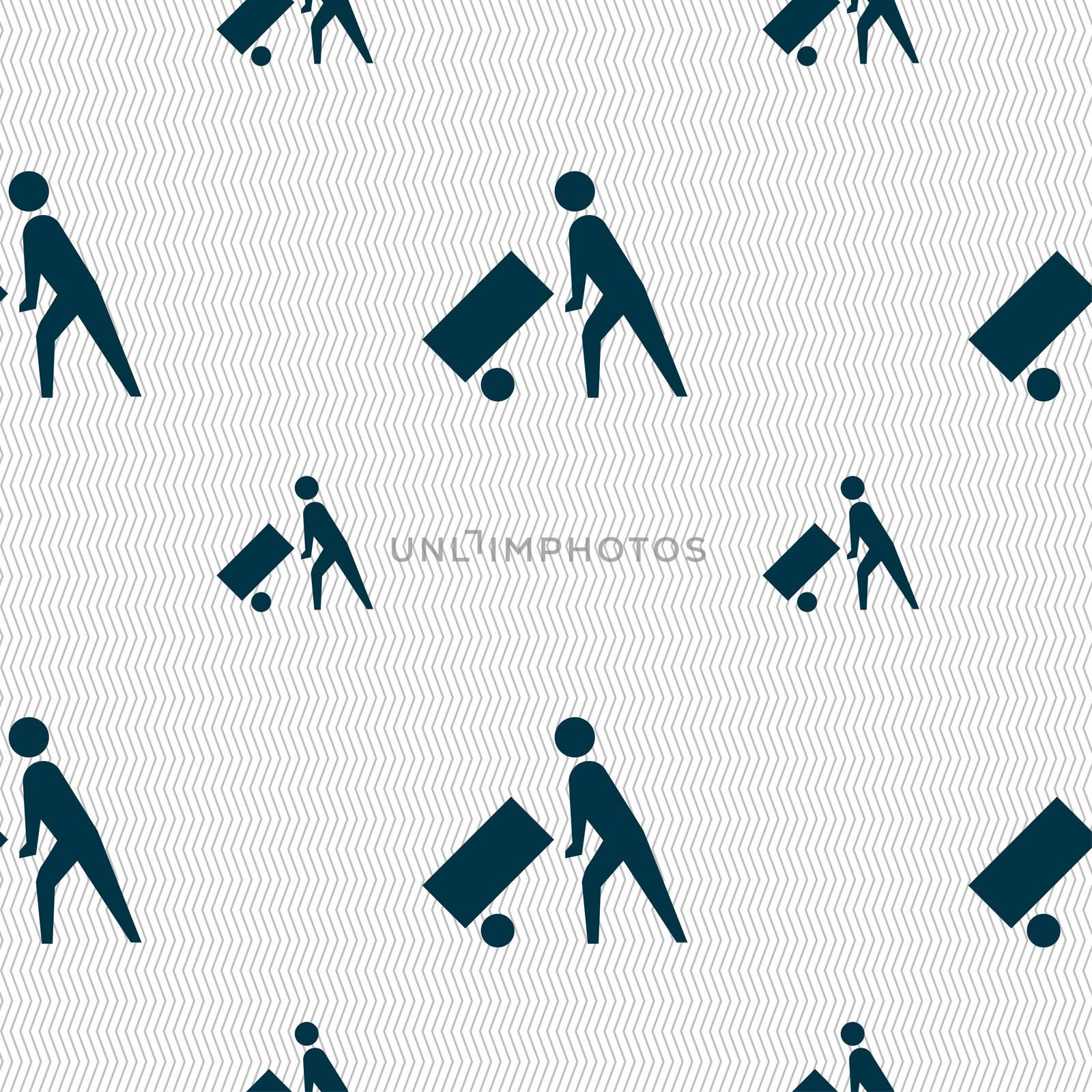Loader icon sign. Seamless pattern with geometric texture. illustration
