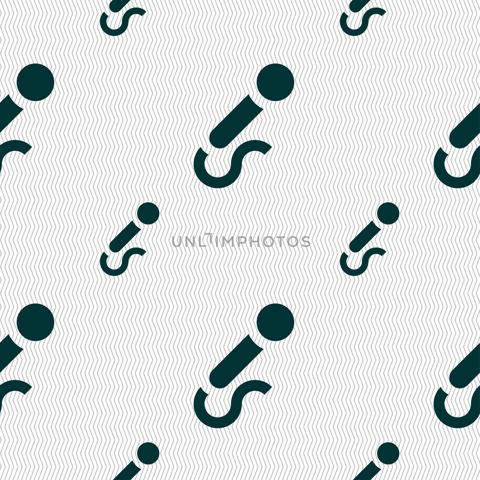 microphone icon sign. Seamless pattern with geometric texture. illustration