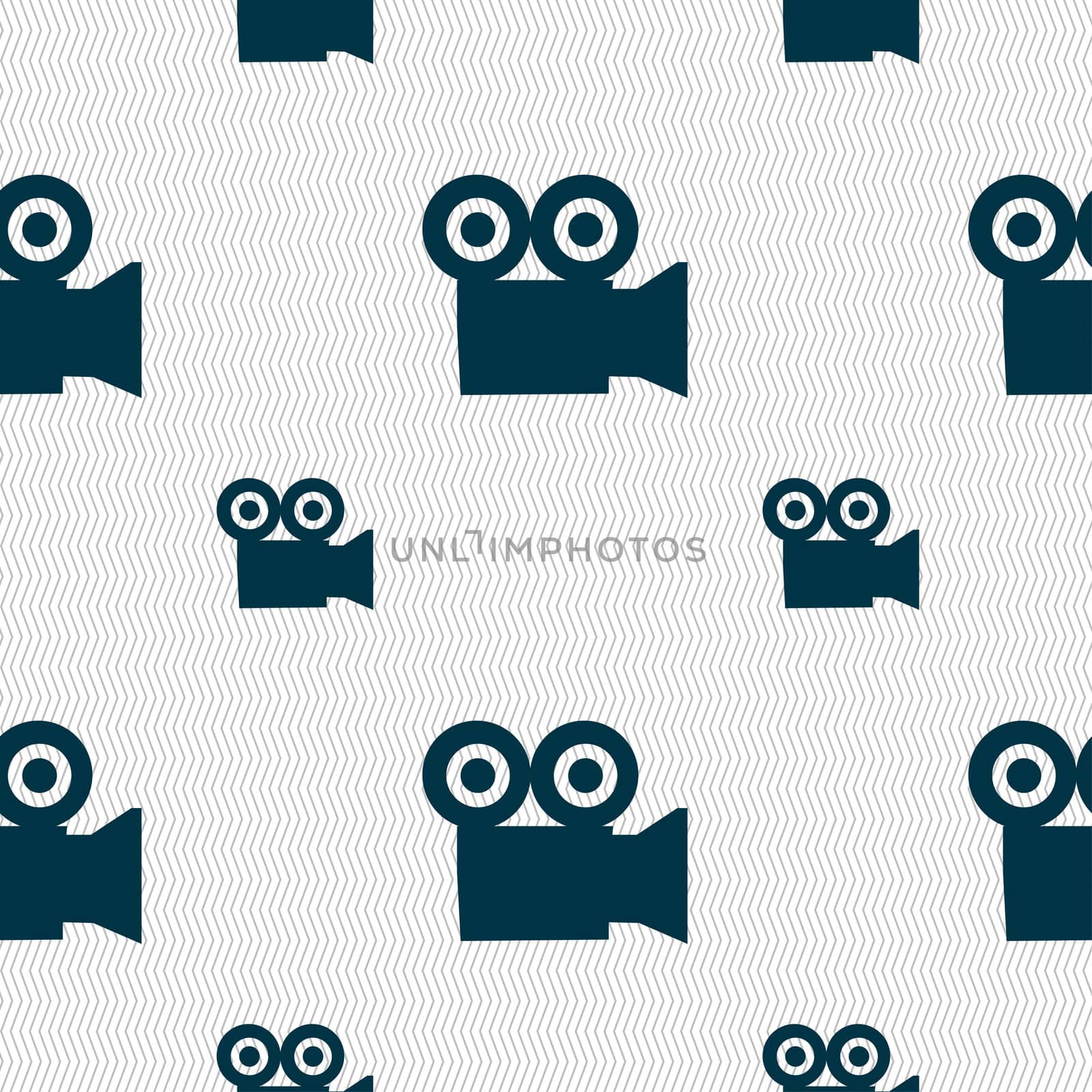 video camera icon sign. Seamless pattern with geometric texture.  by serhii_lohvyniuk