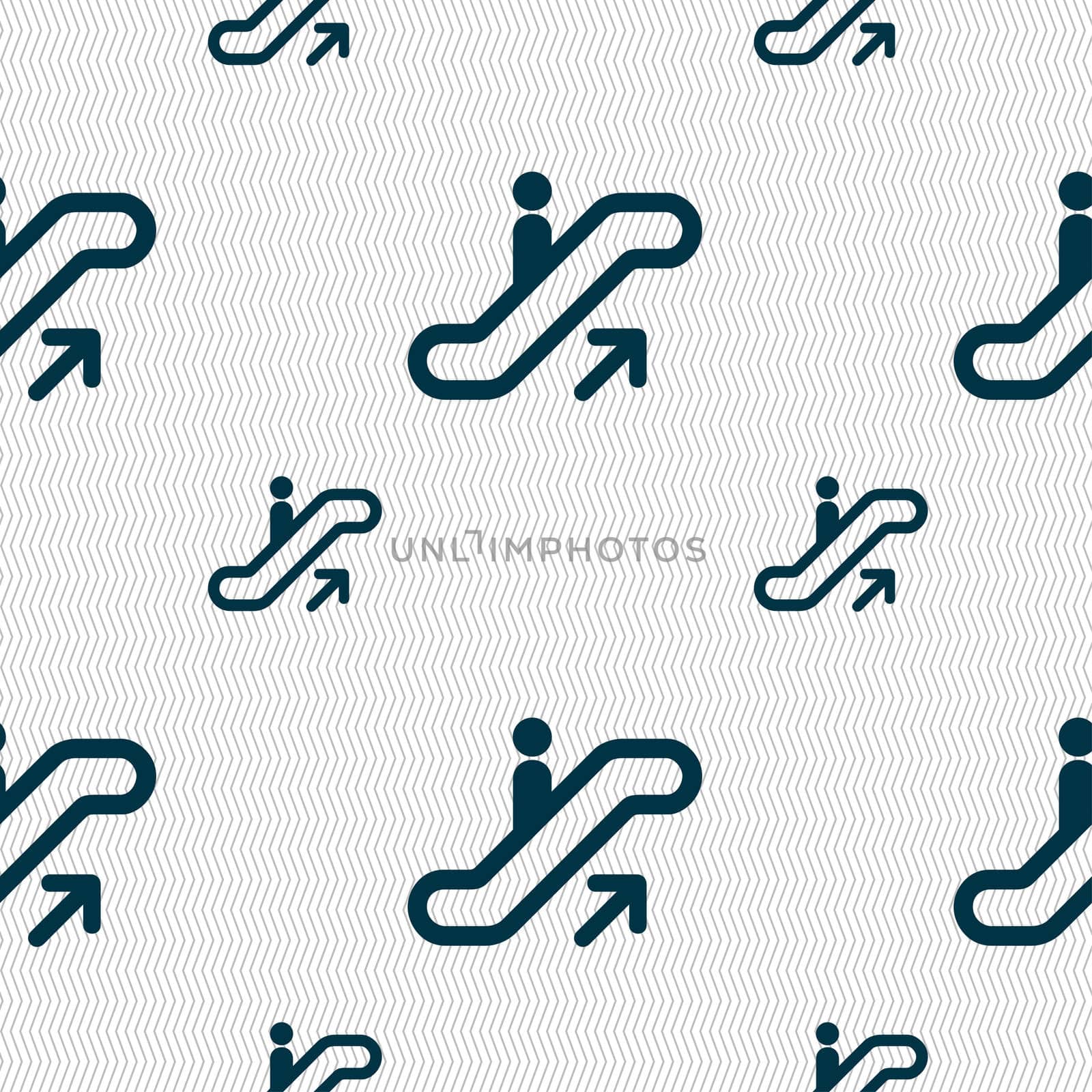elevator, Escalator, Staircase icon sign. Seamless pattern with geometric texture. illustration
