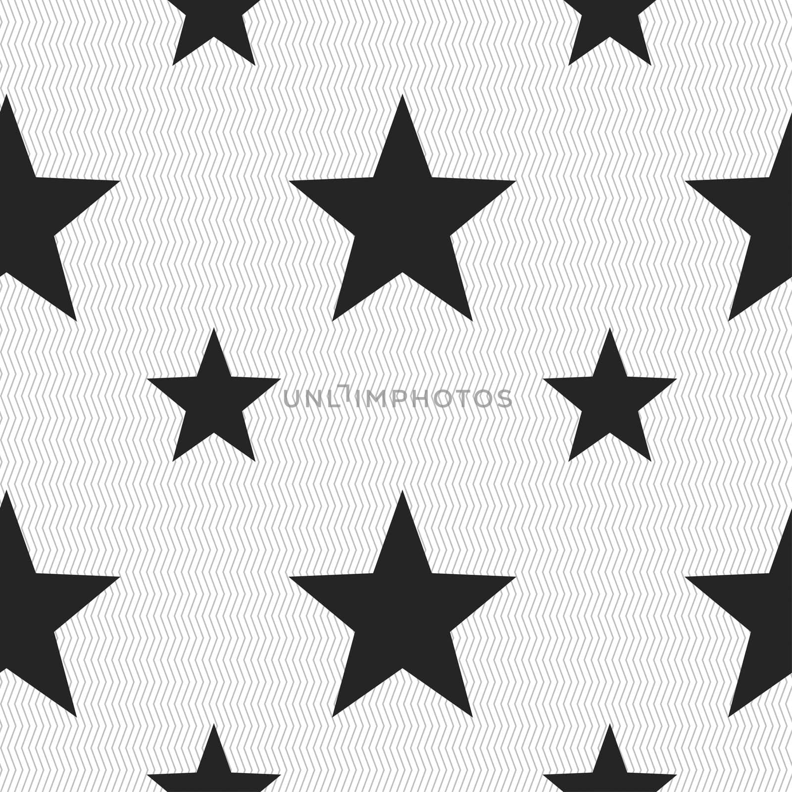 Star, Favorite icon sign. Seamless pattern with geometric texture. illustration