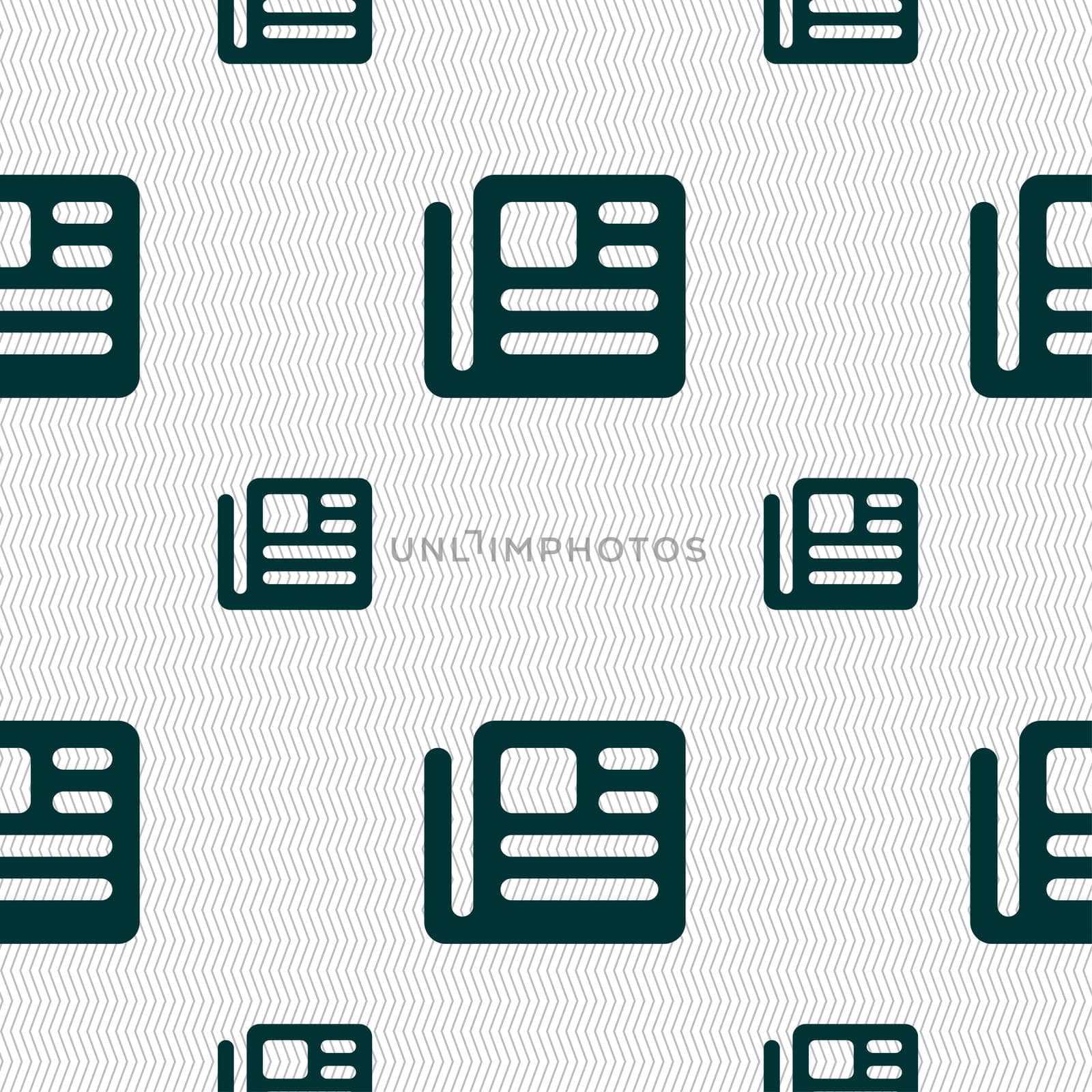 book, newspaper icon sign. Seamless pattern with geometric texture.  by serhii_lohvyniuk