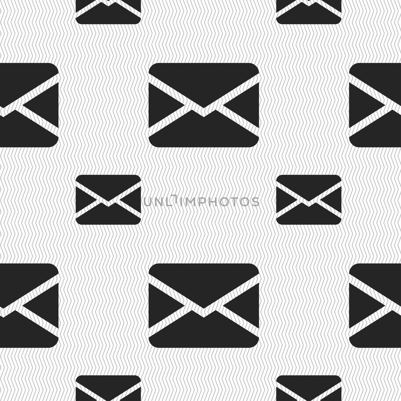 Mail, Envelope, Message icon sign. Seamless pattern with geometric texture. illustration