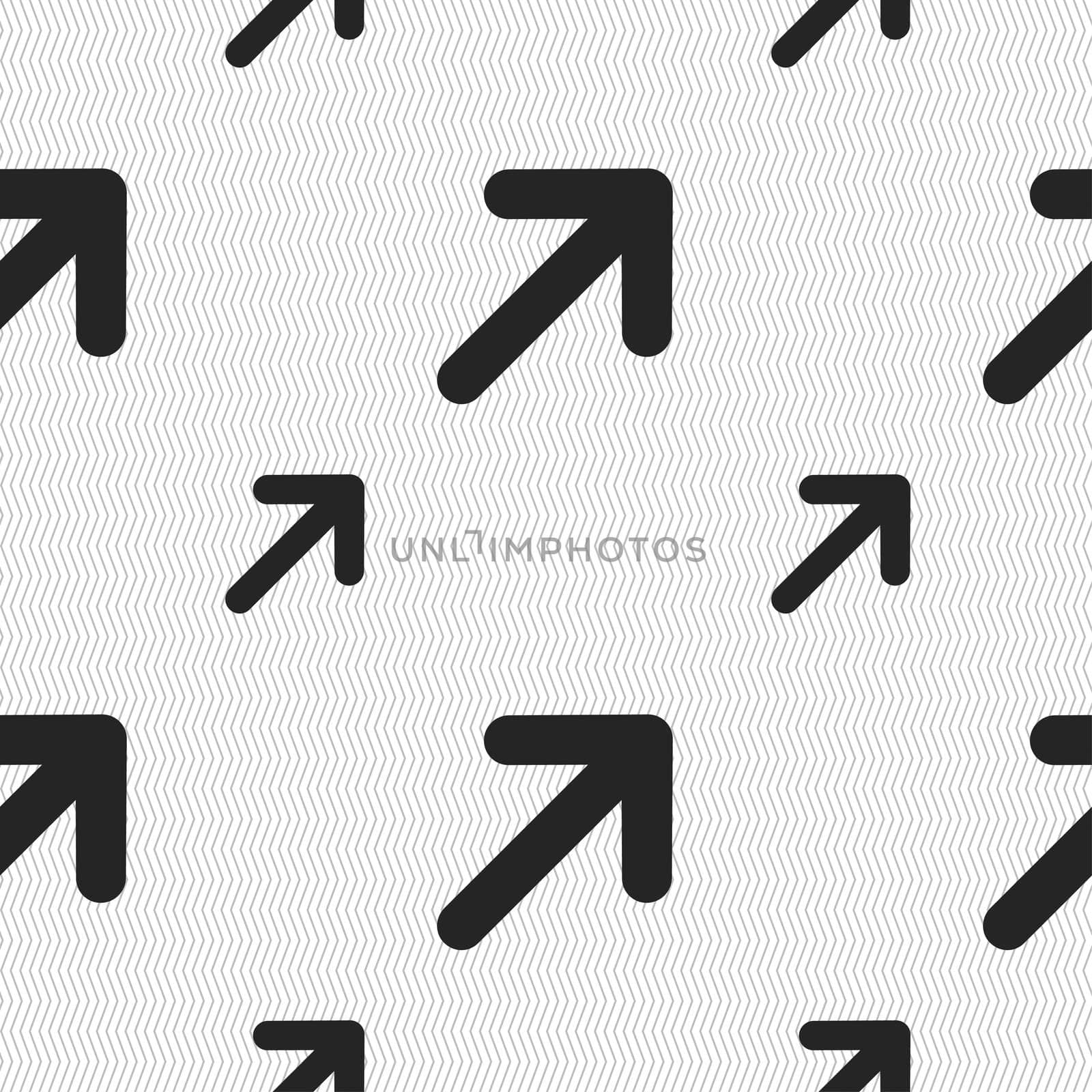 Arrow Expand Full screen Scale icon sign. Seamless pattern with geometric texture. illustration