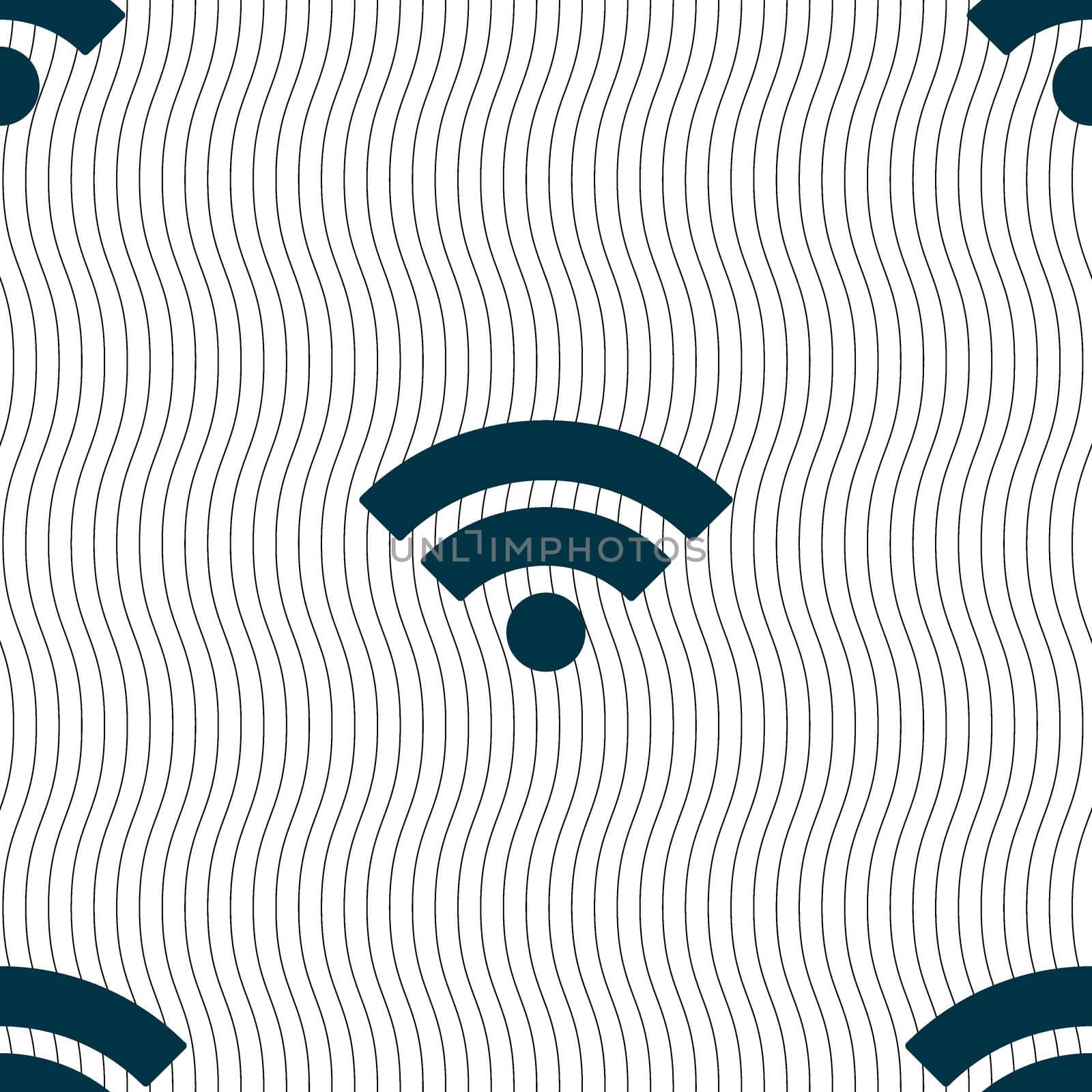 Wifi sign. Wi-fi symbol. Wireless Network icon. Wifi zone. Seamless pattern with geometric texture. illustration