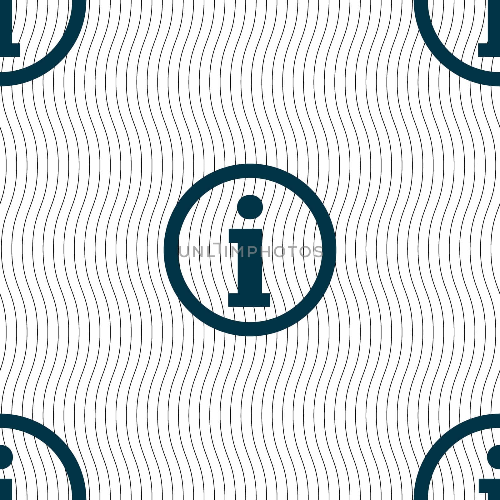 Information sign icon. Info speech bubble symbol. Seamless pattern with geometric texture. illustration