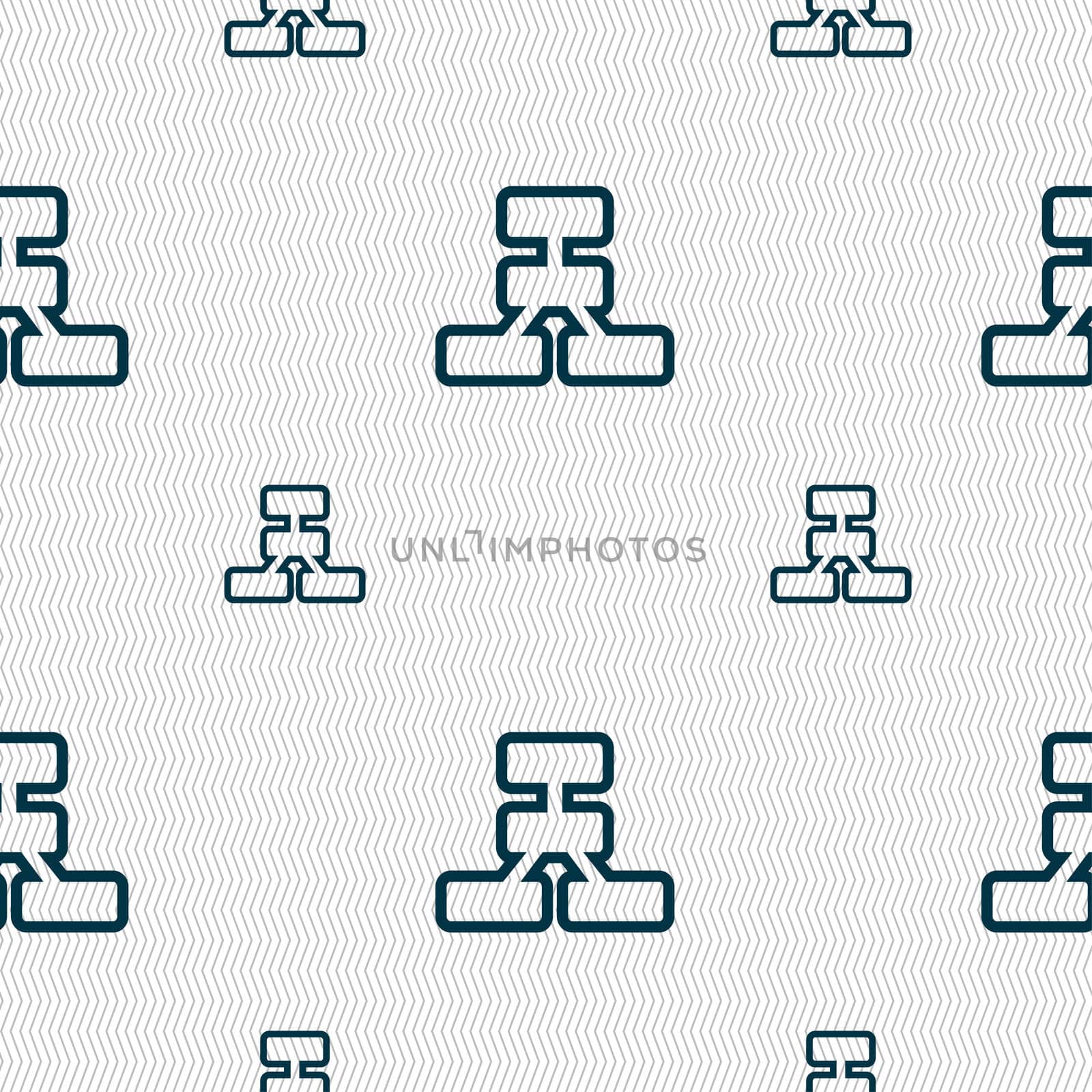 Network icon sign. Seamless pattern with geometric texture. illustration