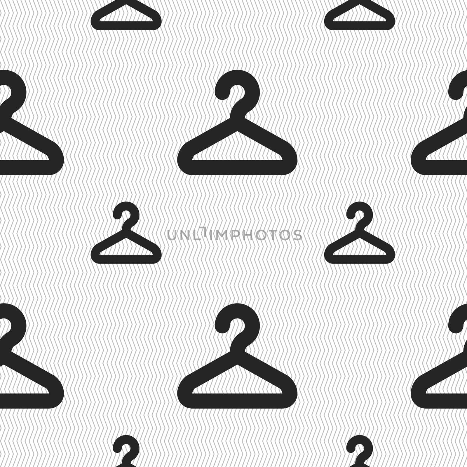 Hanger icon sign. Seamless pattern with geometric texture. illustration