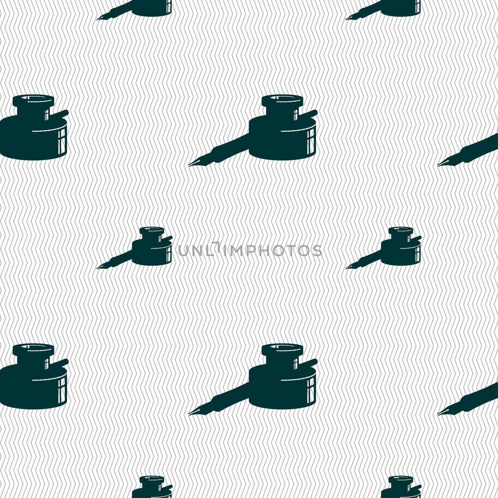 pen and ink icon sign. Seamless pattern with geometric texture. illustration