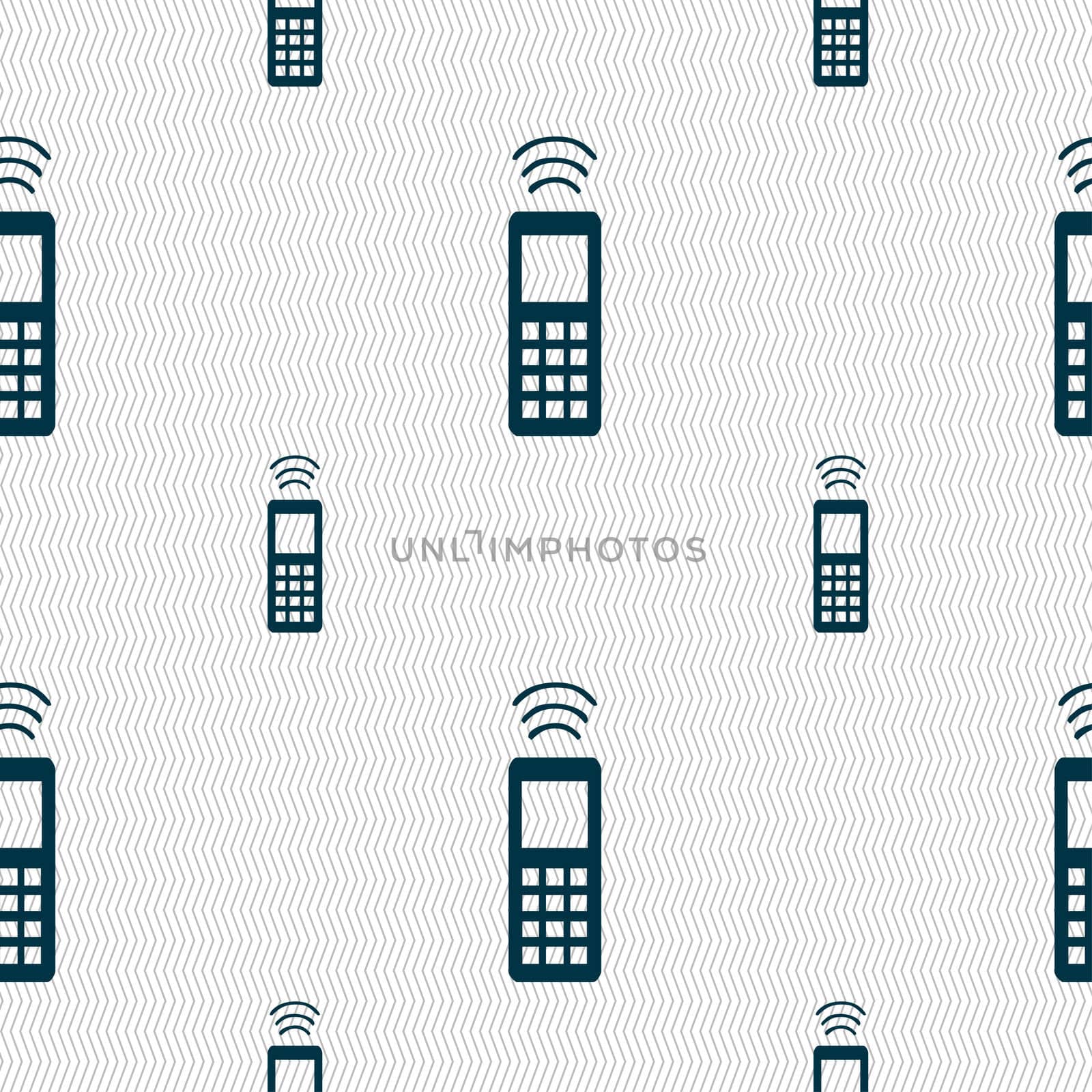 the remote control icon sign. Seamless pattern with geometric texture. illustration