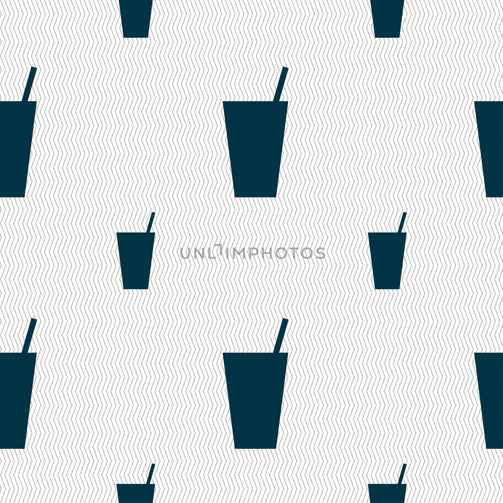 cocktail icon sign. Seamless pattern with geometric texture.  by serhii_lohvyniuk